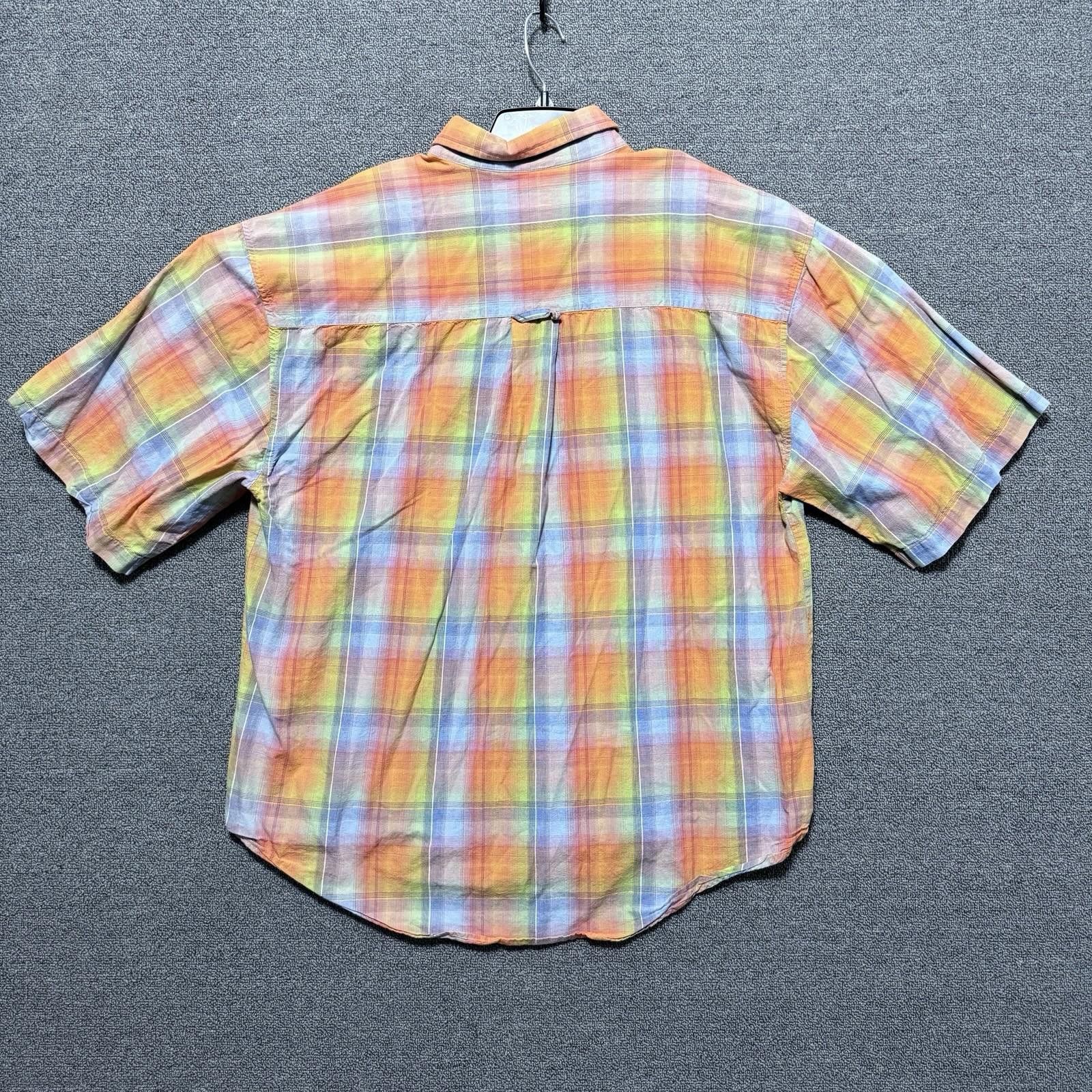Rider Boot Co. VTG Raider Mens XL Shirt Orange Plaid SS Button Up Retro Size US XL / EU 56 / 4 - 2 Thumbnail
