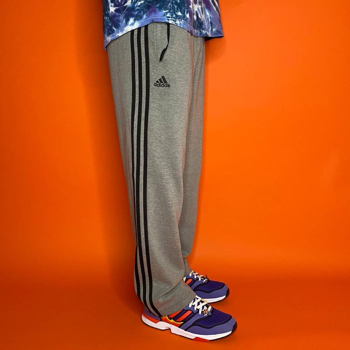 Adidas Gray Adidas Sweatpants Black 3 Stripes Loose Fit Wisconsin Grailed