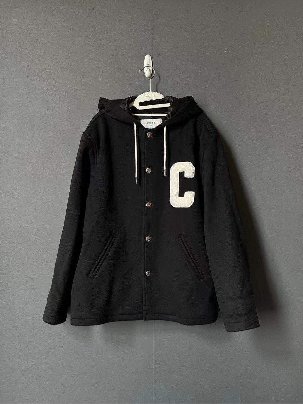 Celine Celine Wool Logo Hooded Coat Size L Size US L / EU 52-54 / 3 - 1 Thumbnail
