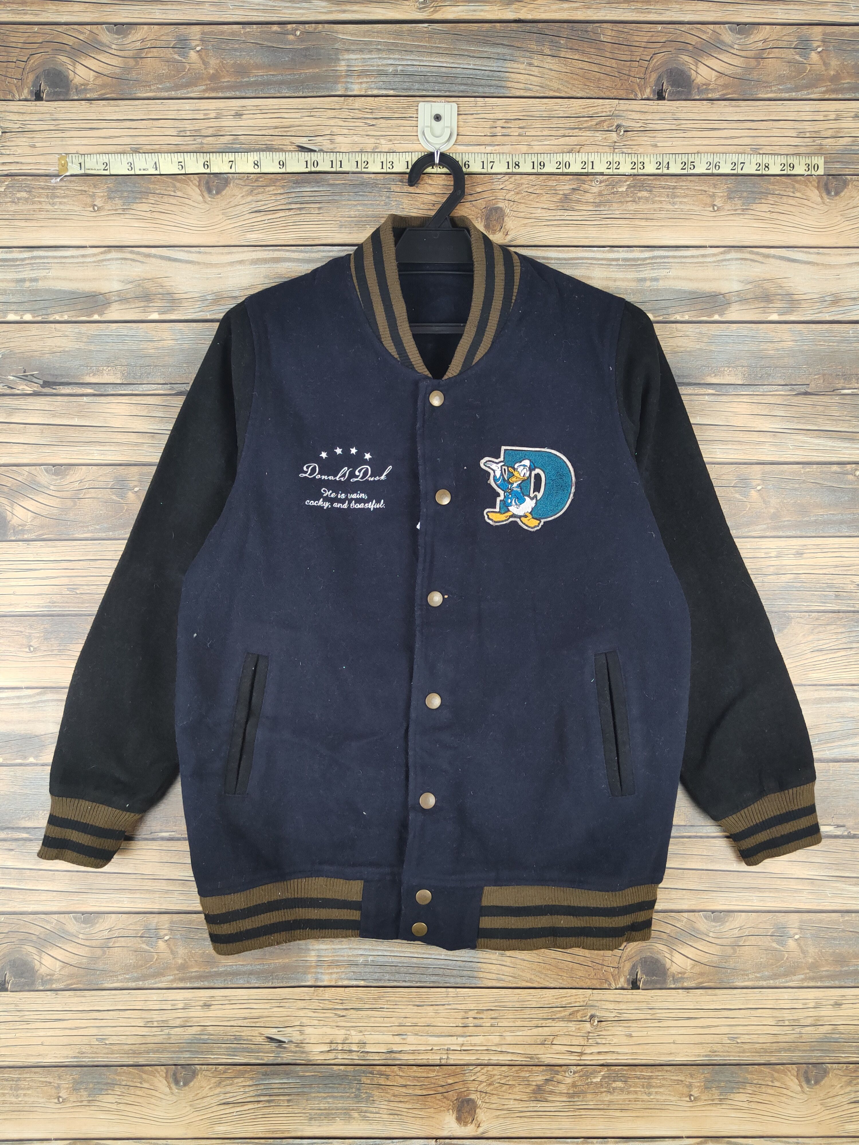 Disney Disney Navy Black Donald Duck Varsity Jackets #W1077 Size US S / EU 44-46 / 1 - 1 Thumbnail