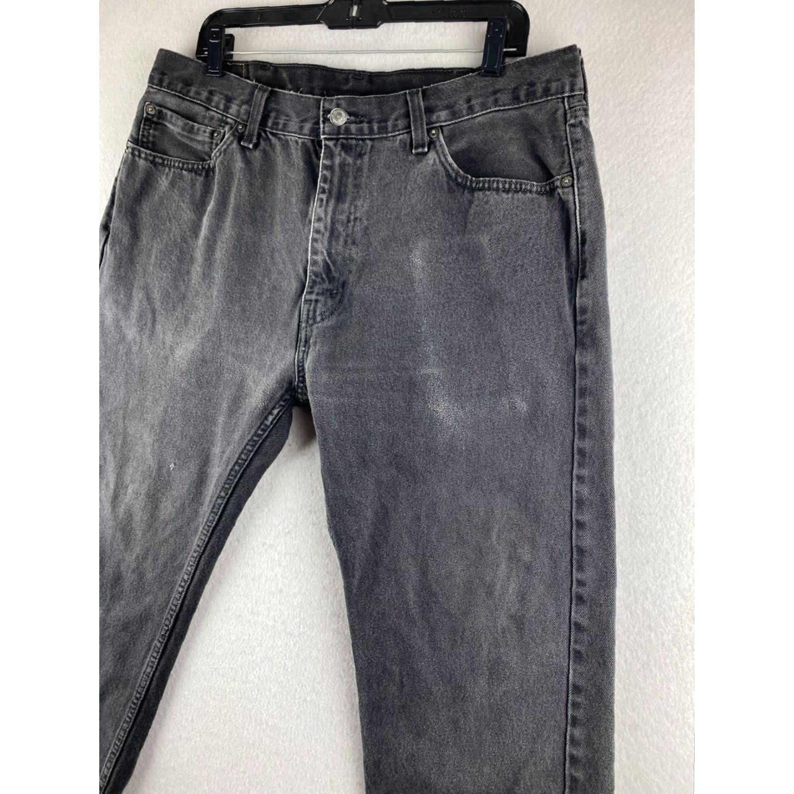 Levi's Levi's 505 Jeans Mens 38 Black Dark Wash Distressed Denim Mid-Rise Pockets Size US 38 / EU 54 - 6 Thumbnail