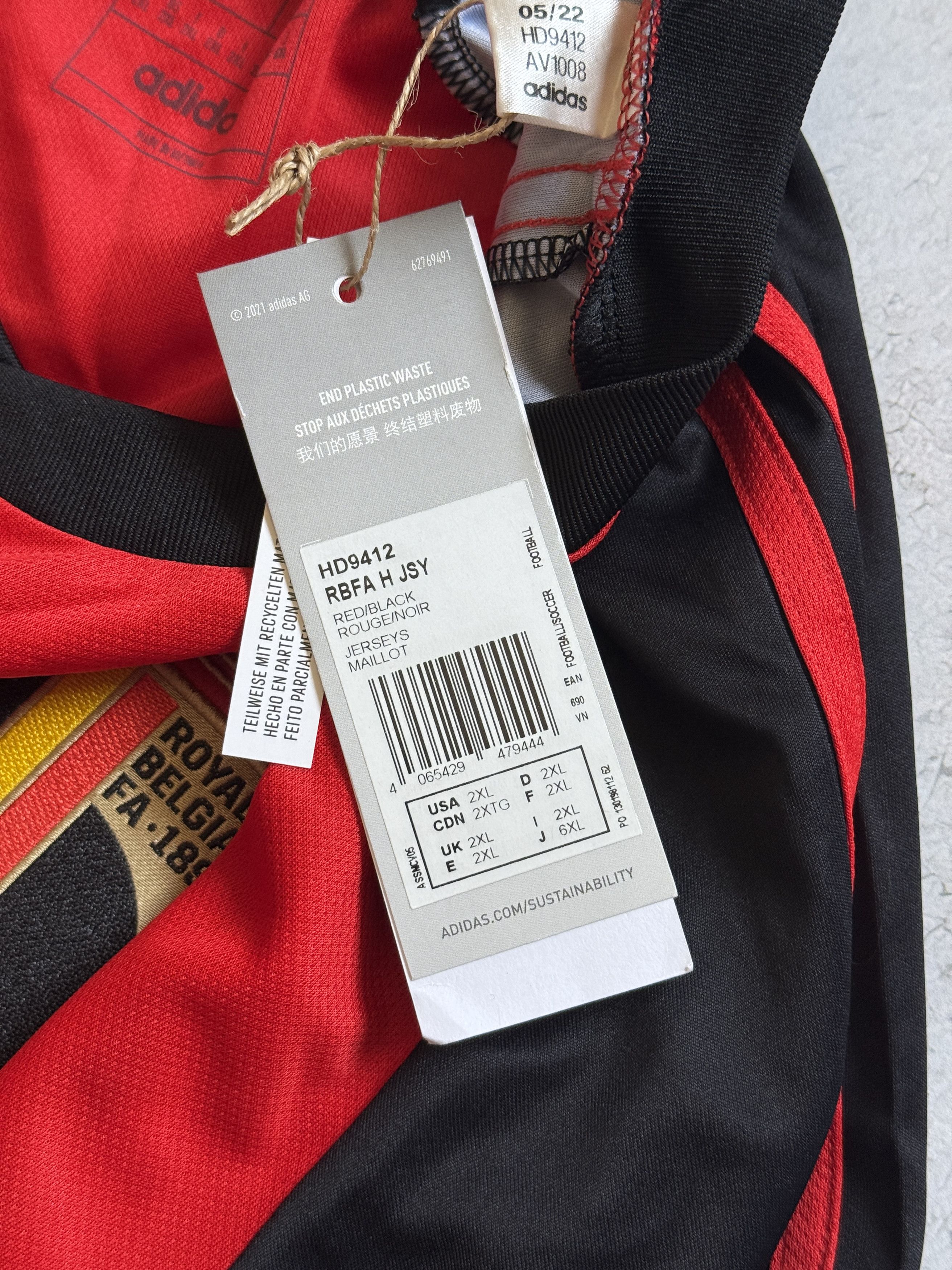 Adidas Belgium 2022 Jersey Shirt Adidas Football Soccer Men 2XL Size US XXL / EU 58 / 5 - 5 Thumbnail