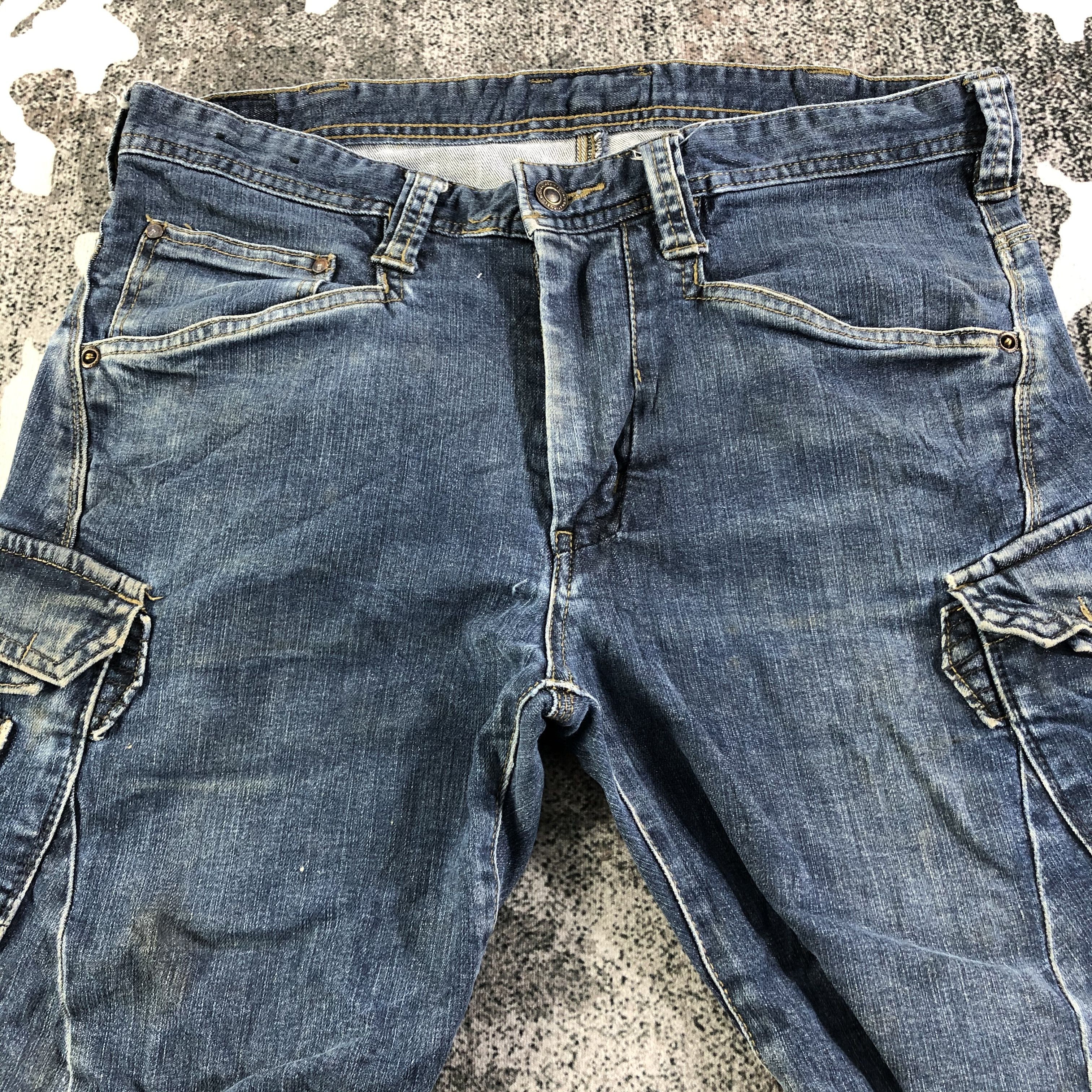 Japanese Brand Even River Multi Pocket Cargo Jeans KJ2085 Size US 34 / EU 50 - 3 Thumbnail