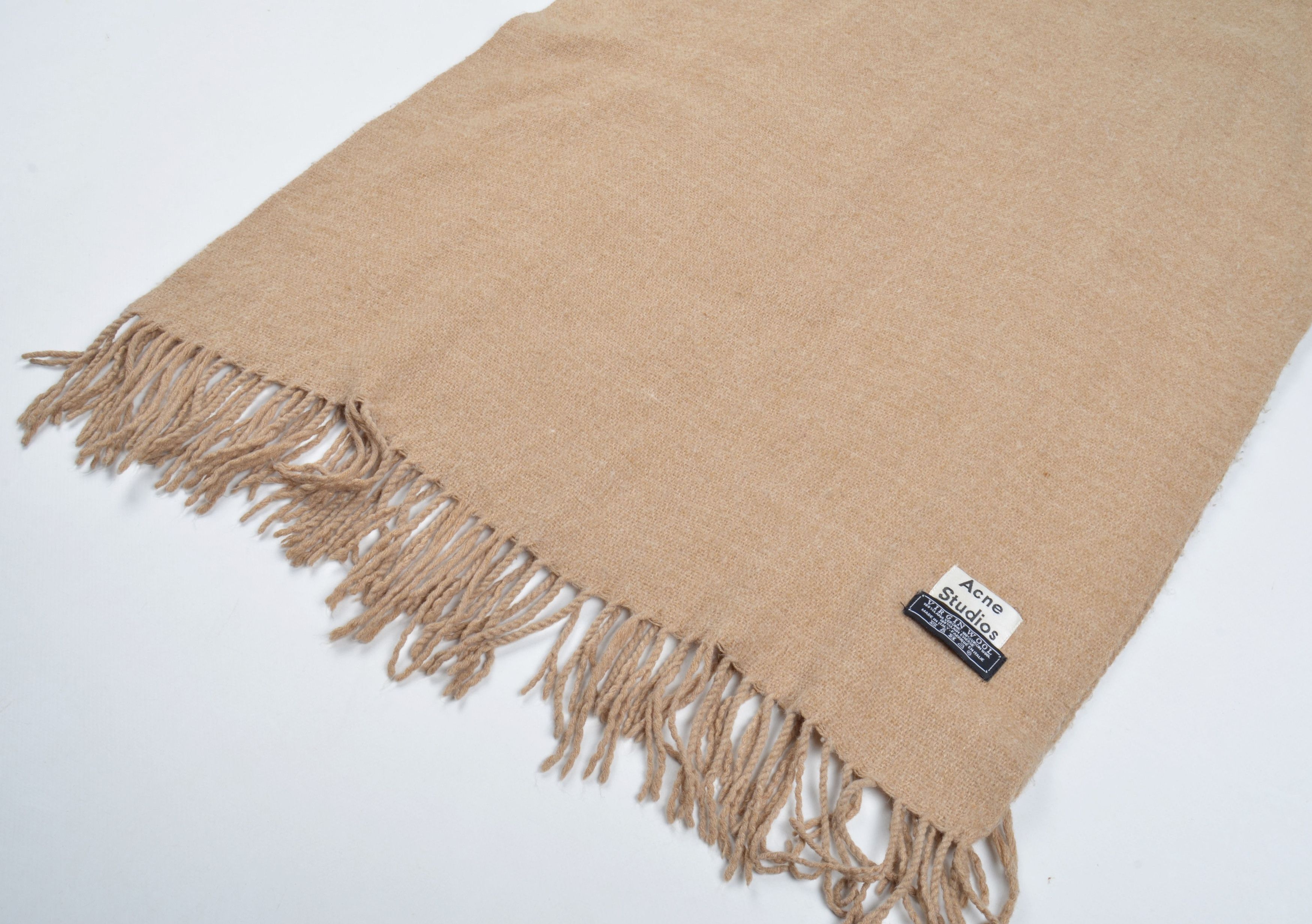 Acne Studios Acne Studios 100% Virgin Wool Beige Big Scarf Size ONE SIZE - 5 Thumbnail