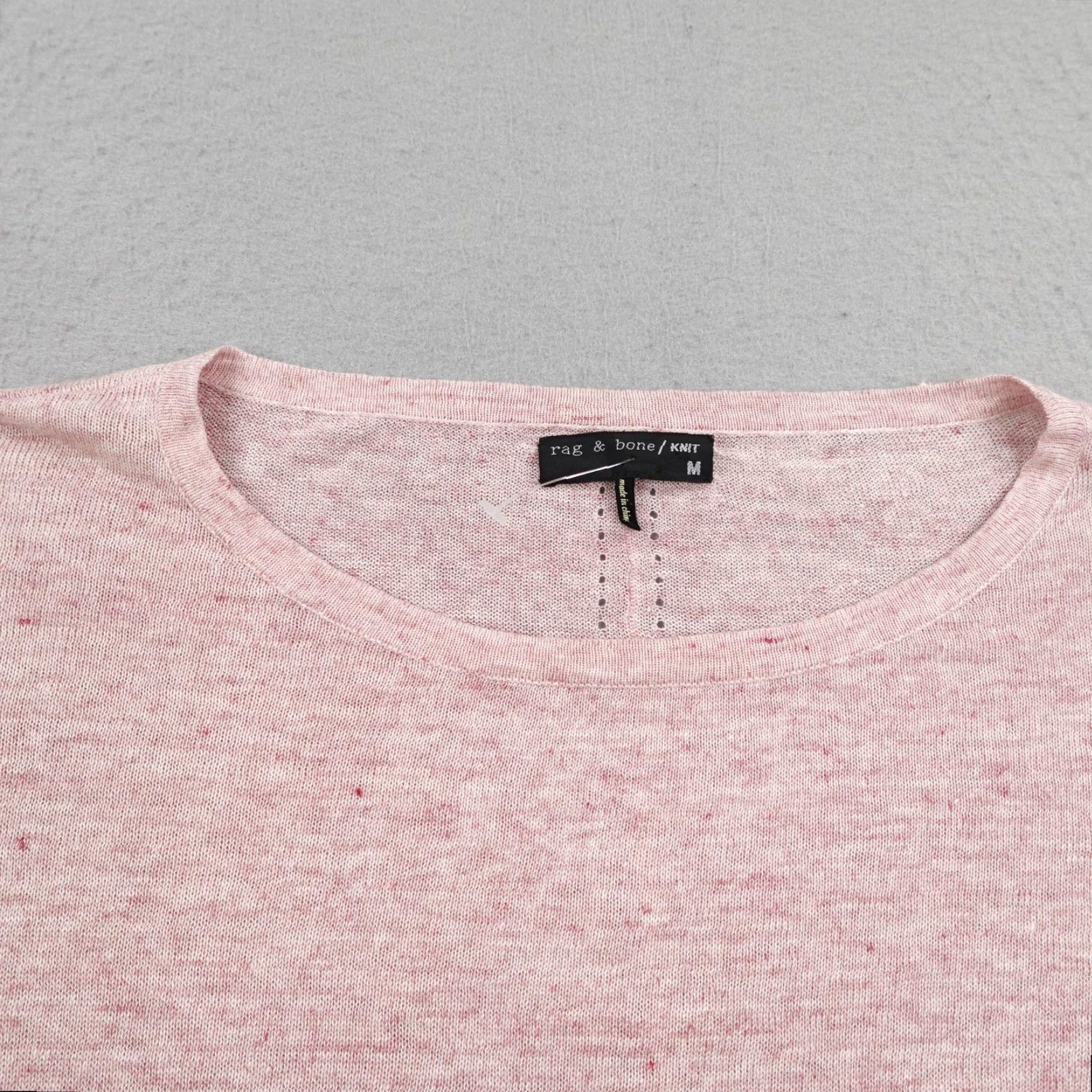 Rag & Bone rag & bone Sweater Womens Medium Pink Boat Neck Linen Lightweight Pullover Top Size M / US 6-8 / IT 42-44 - 2 Thumbnail