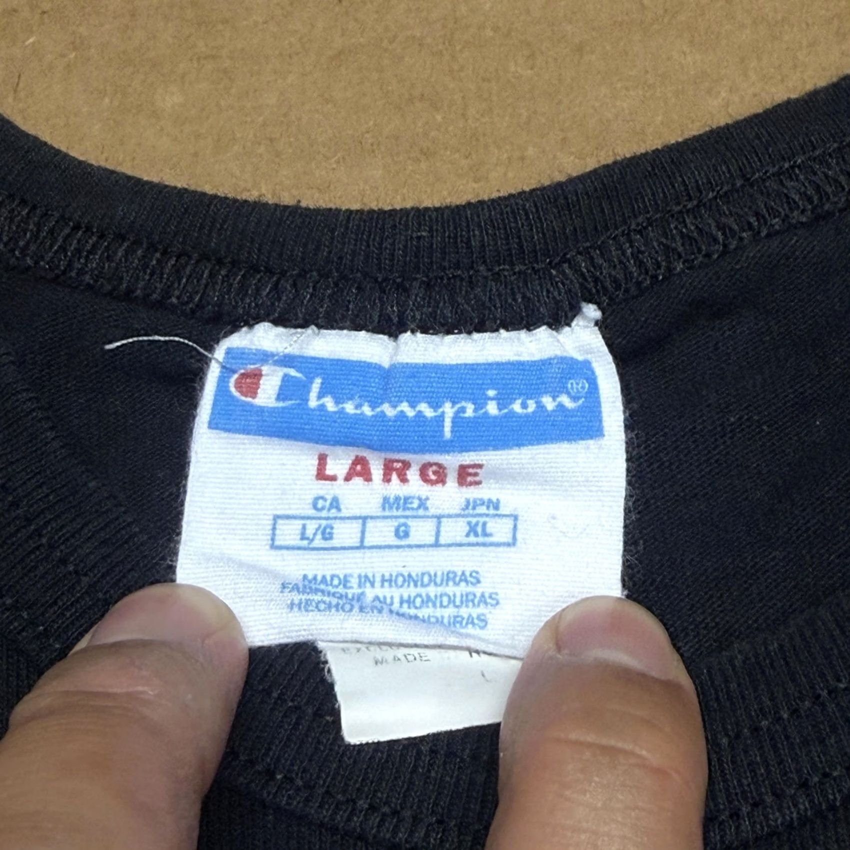 Champion Champion Shirt Mens Large Black Script Logo Graphic Tee Chest Spell Out Size US L / EU 52-54 / 3 - 7 Thumbnail