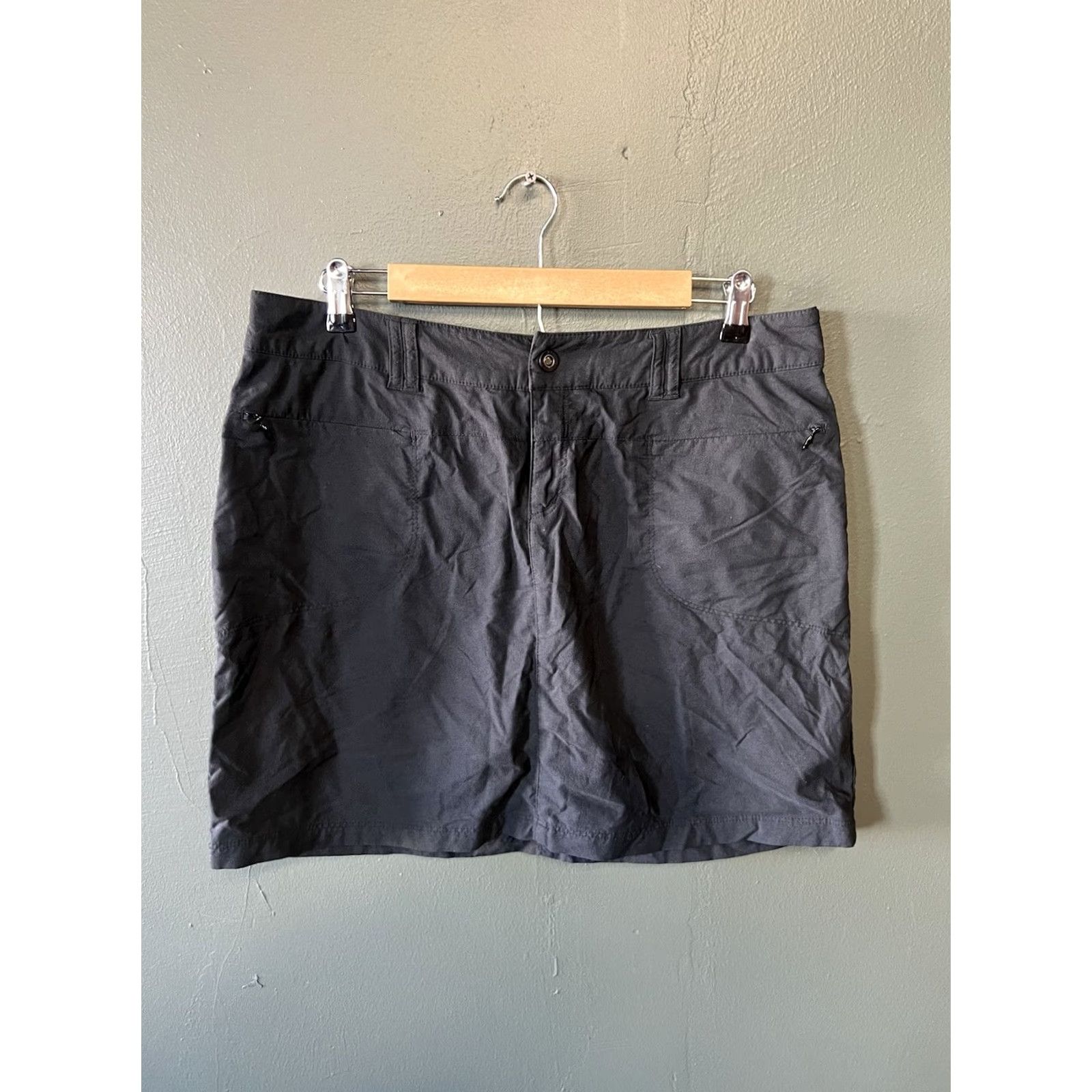 Vintage REI Womens Black Lined Outdoor Hiking Nylon Skirt Size 12 Size 34" / US 12 / IT 48 - 2 Thumbnail