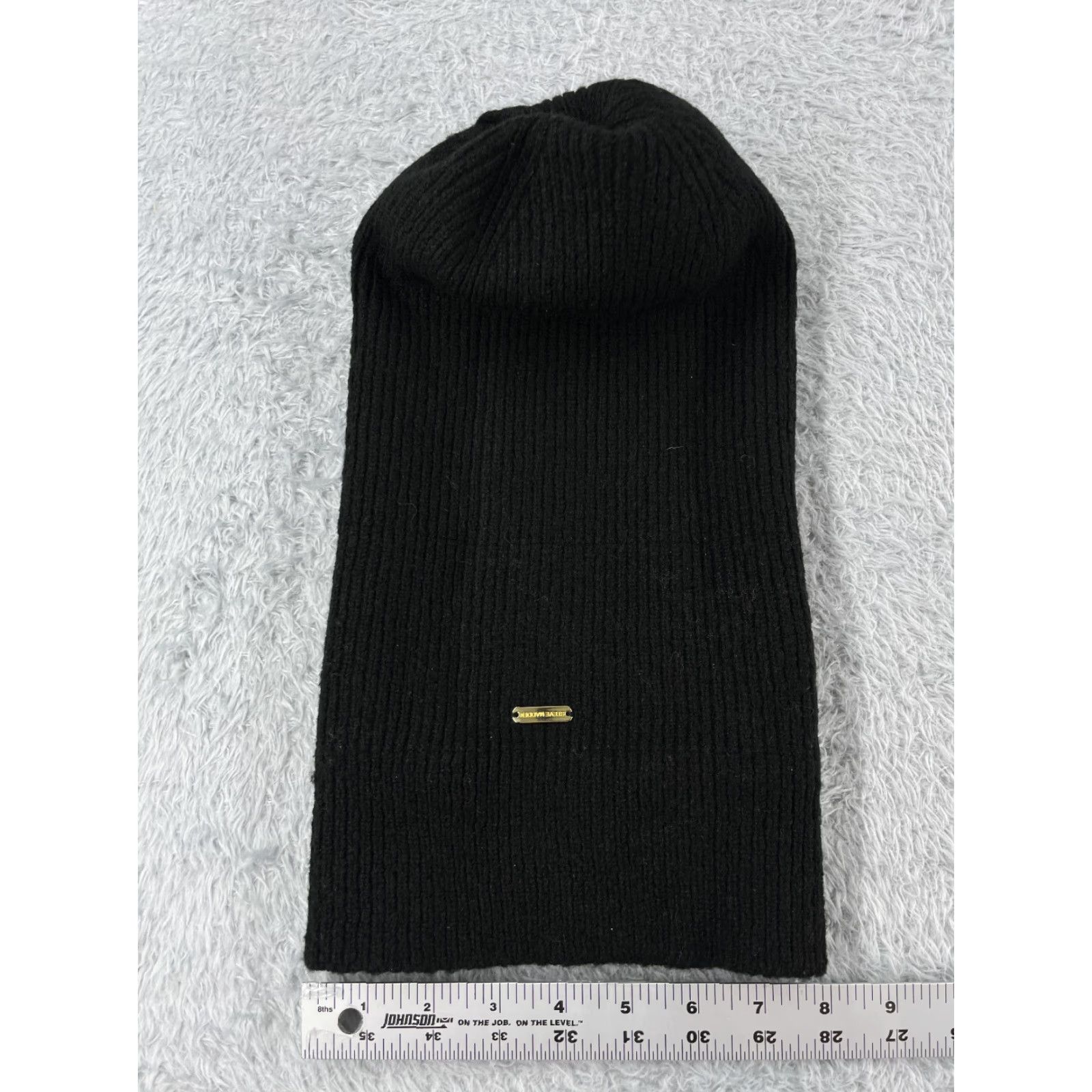 Steve Madden Steve Madden Beanie Toque Hat Womens One Size Black Knit Acrylic Blend Stretch Pom Size ONE SIZE - 6 Thumbnail
