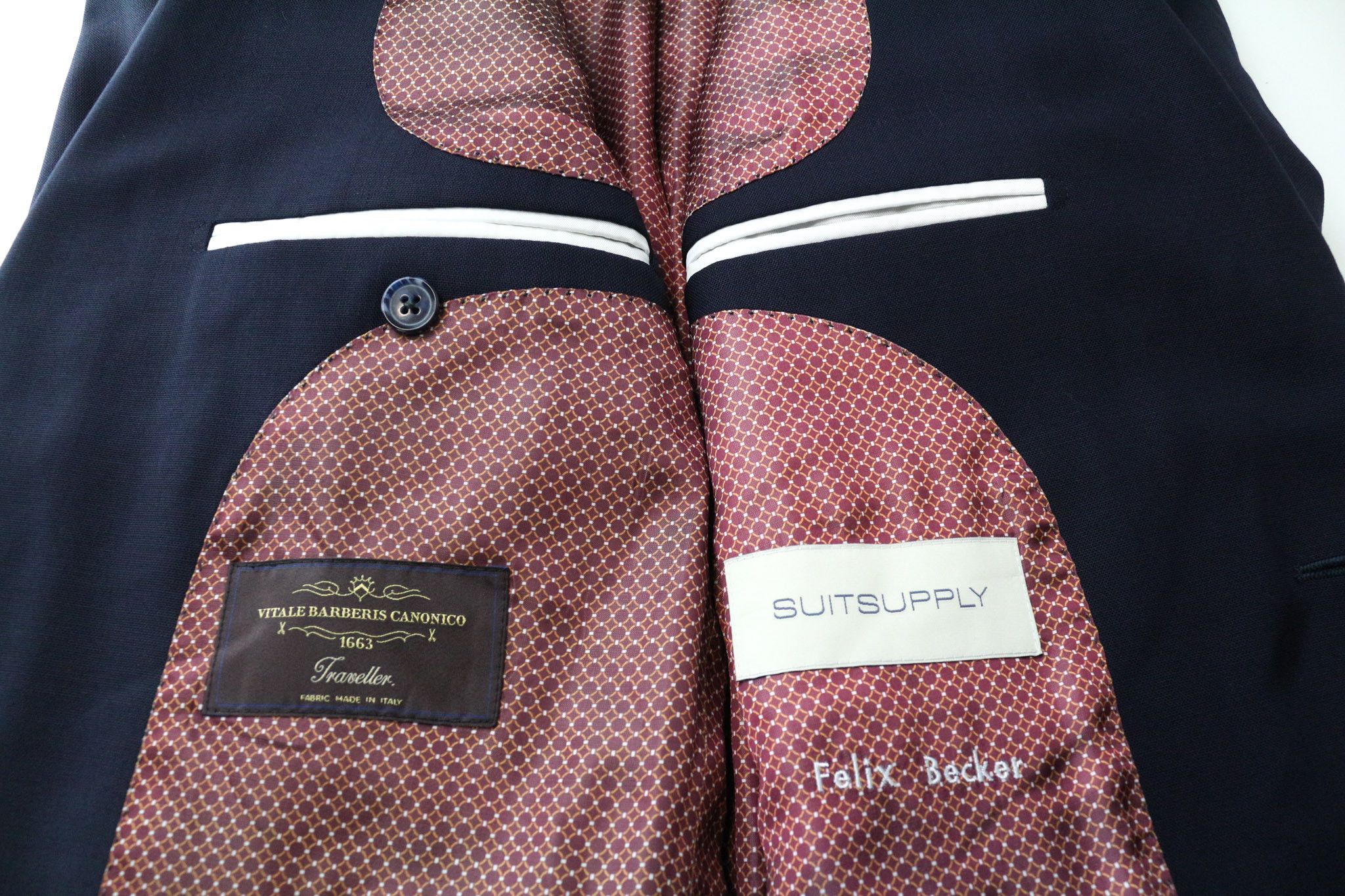 Suitsupply LA SPALLA UK38R Navy Wool Melange Suit 75033 Size 38R - 6 Thumbnail