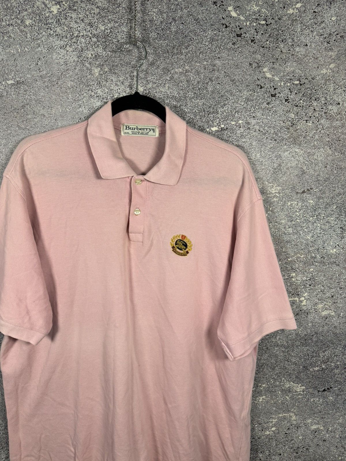 Burberry × Vintage Vintage Burberrys Pink Logos Polos 2XLarge Oldmoney Size US XXL / EU 58 / 5 - 2 Thumbnail