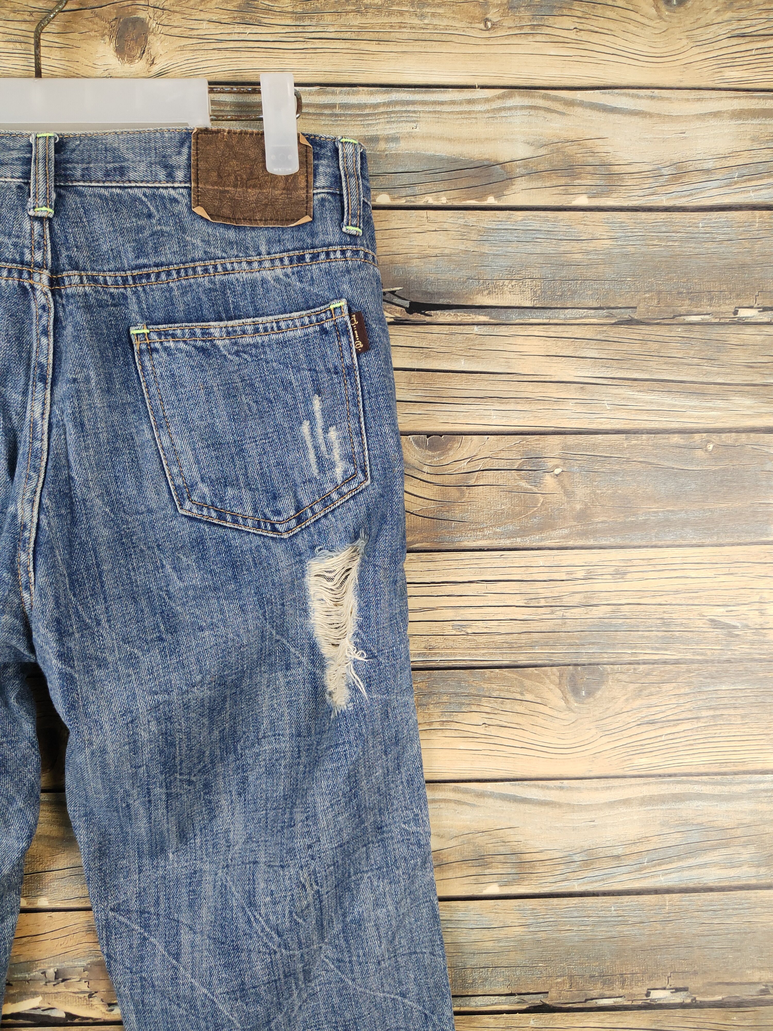 Japanese Brand D.i.a Blue Distressed Ripped denim Jeans #W1483 Size US 30 / EU 46 - 11 Thumbnail