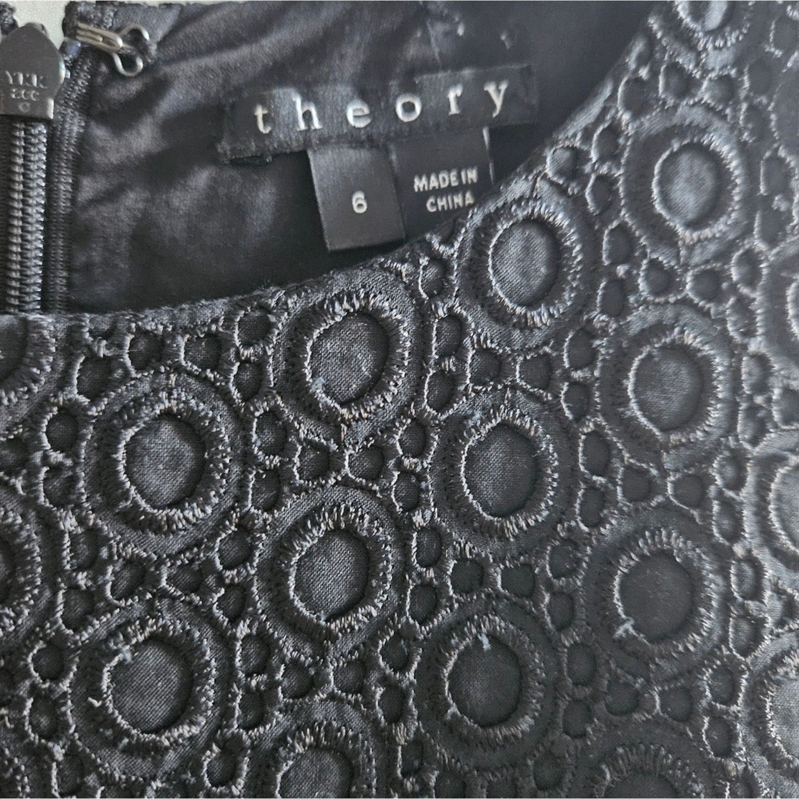 Theory Theory Size 6 Black Circle Embroidery Print Shift Dress Size M / US 6-8 / IT 42-44 - 5 Thumbnail