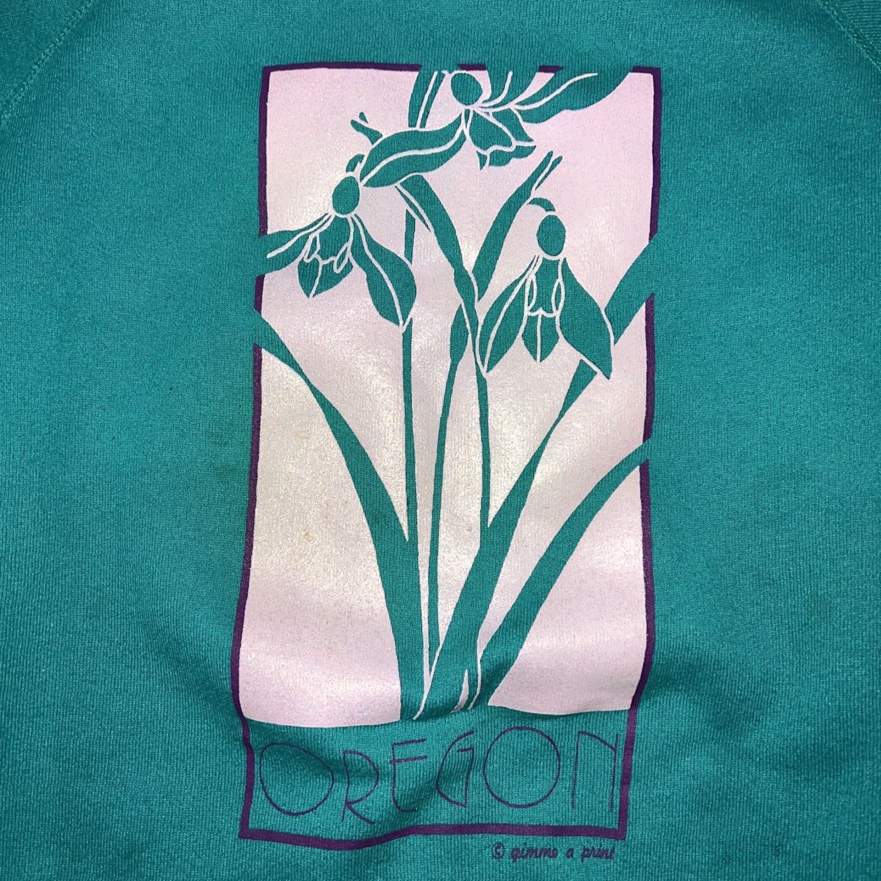 Hanes VINTAGE Oregon Gimme A Print Teal Pullover Sweatshirt Womens L Hanes USA Unisex Adults Size L Teal USA Pullover Sweatshirt Gimme A Print Oregon Women Size L / US 10 / IT 46 - 2 Thumbnail