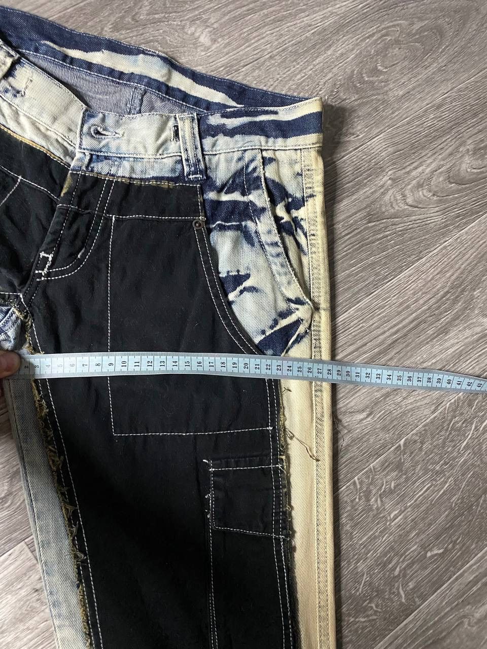 Japanese Brand Avantgarde Kingz Washed Straight Jeans Patchwork Opium Y2K Size US 29 - 14 Thumbnail