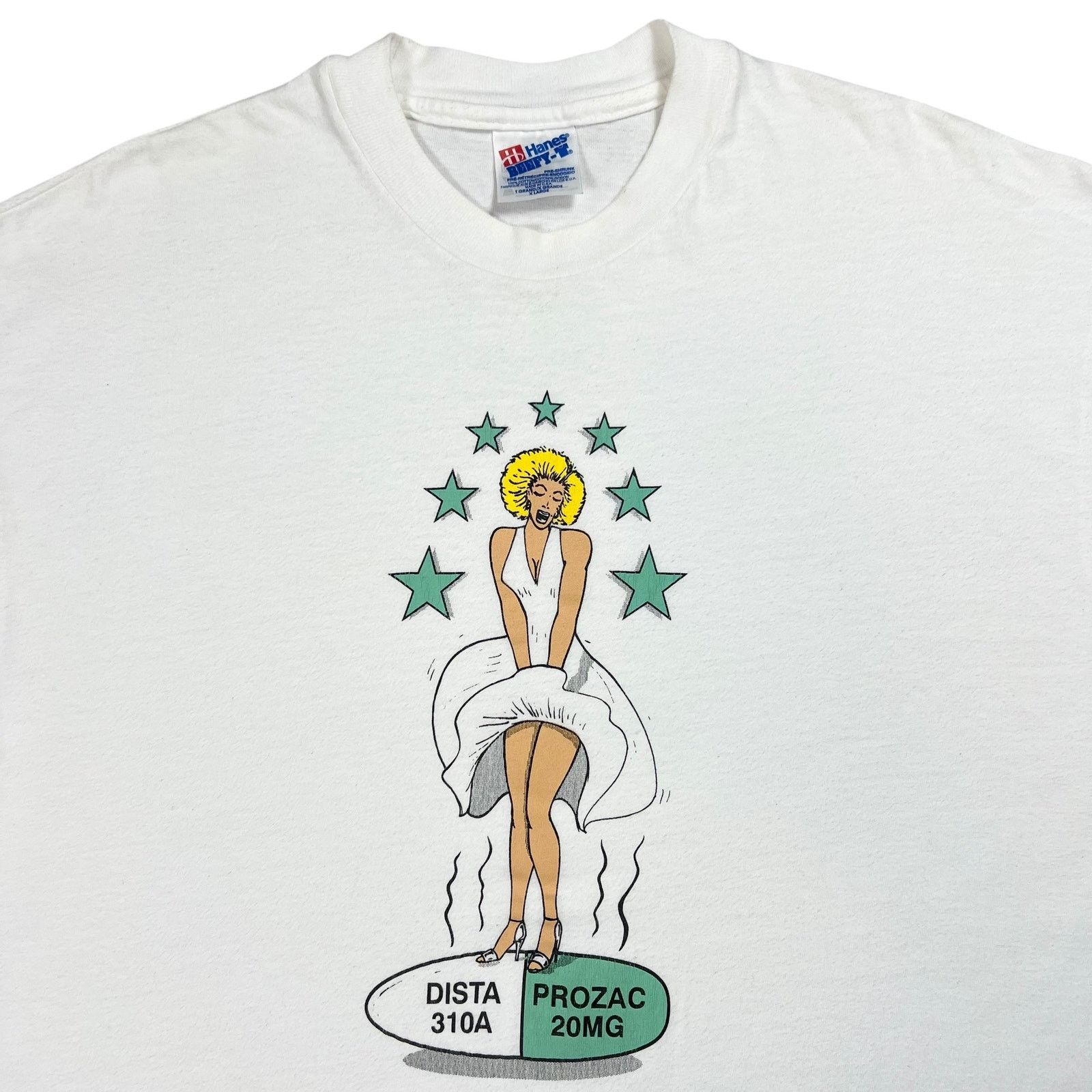 Hanes × Vintage Vintage 90s Marilyn Monroe Prozac Nation antidepressants tee Size US L / EU 52-54 / 3 - 2 Thumbnail