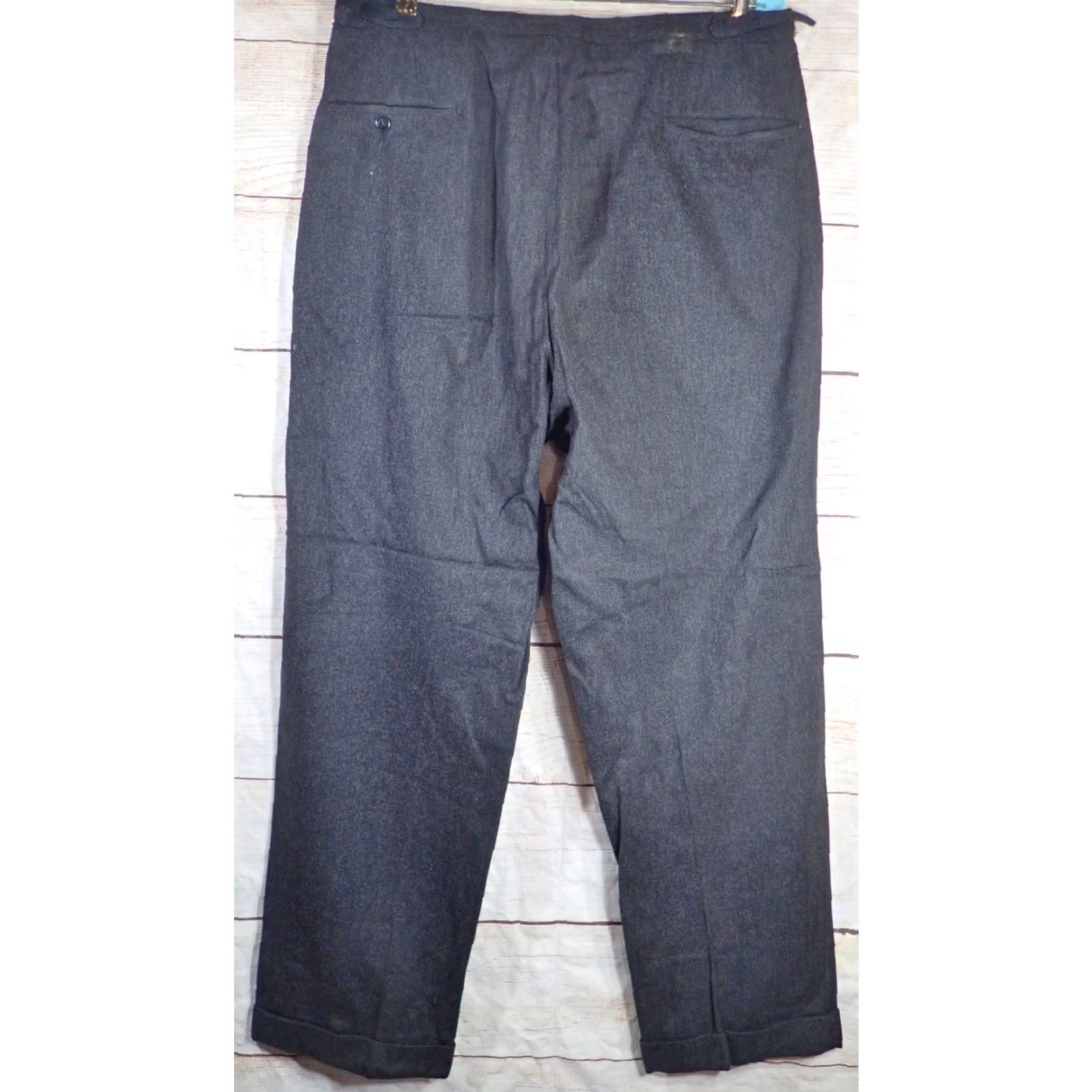 Vintage VINTAGE Rockabilly Black Wool Pleated Pants Pants 36x29 Dress Pants Men 1950s 60s Cuffed Leg Inseam 29 Size 36 Size US 36 / EU 52 - 2 Thumbnail