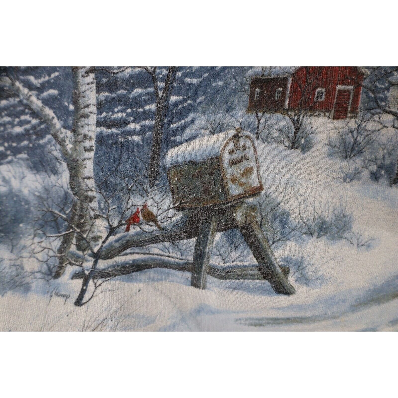 Vintage Vintage 90s Christmas Farmhouse All Over Print Sweatshirt Size L / US 10 / IT 46 - 5 Thumbnail