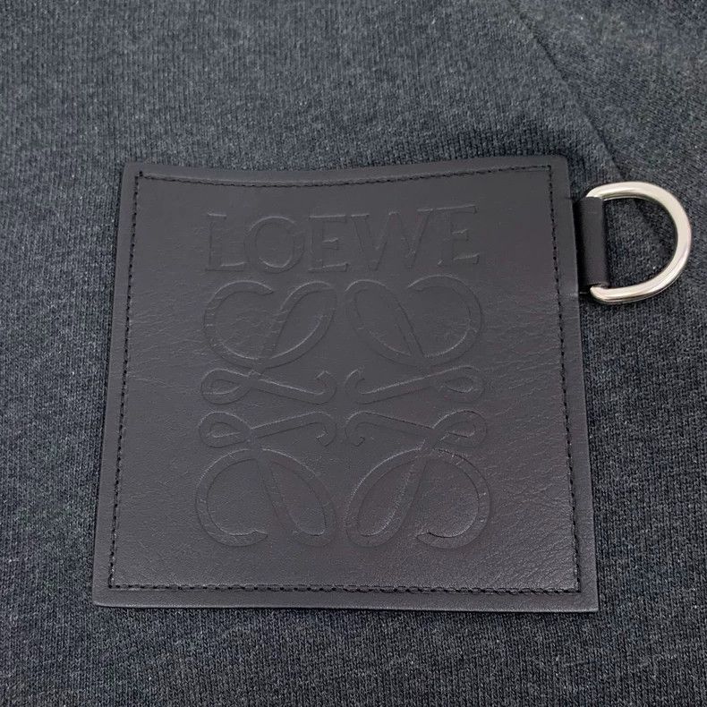 Loewe LOEWE Black logo leather cotton hooded pull cord long slee Size XS / US 0-2 / IT 36-38 - 5 Thumbnail