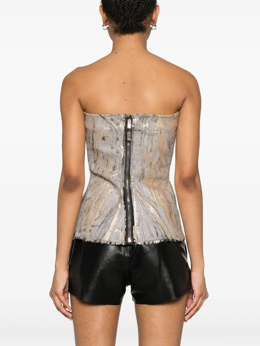 Rick Owens o1y0126 Denim Blouse in Gray/Gold Size M / US 6-8 / IT 42-44 - 4 Thumbnail