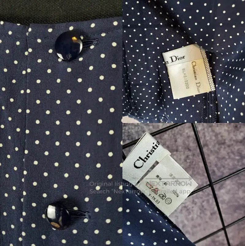 Dior Dior Summer Dark Blue Polka Dot Top . Size S / US 4 / IT 40 - 3 Thumbnail