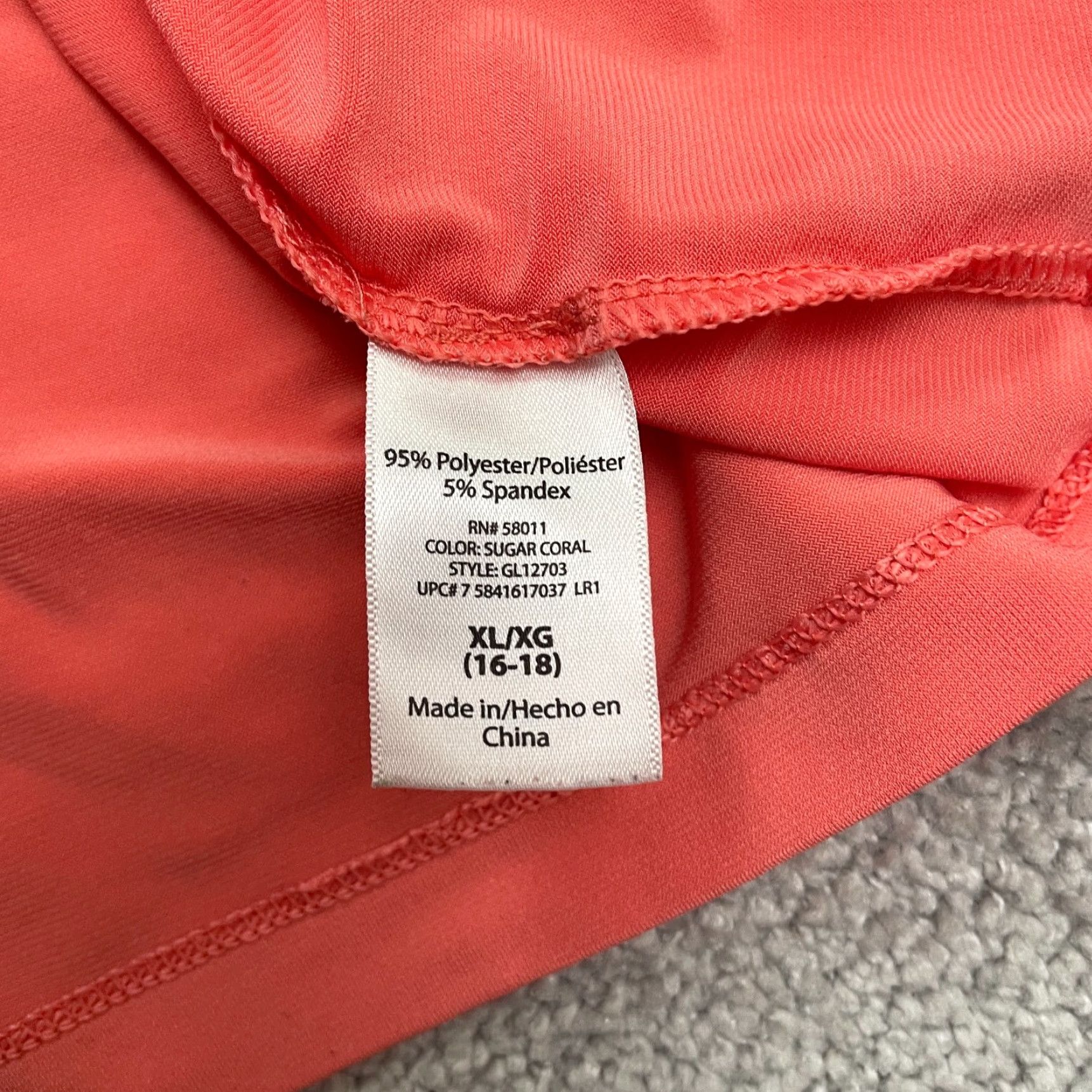 George George Blouse Shirt Womens XL Boat Neck Short Sleeve Orange Knit Polyester Spandex Casual Topjpeg Size XL / US 12-14 / IT 48-50 - 4 Thumbnail