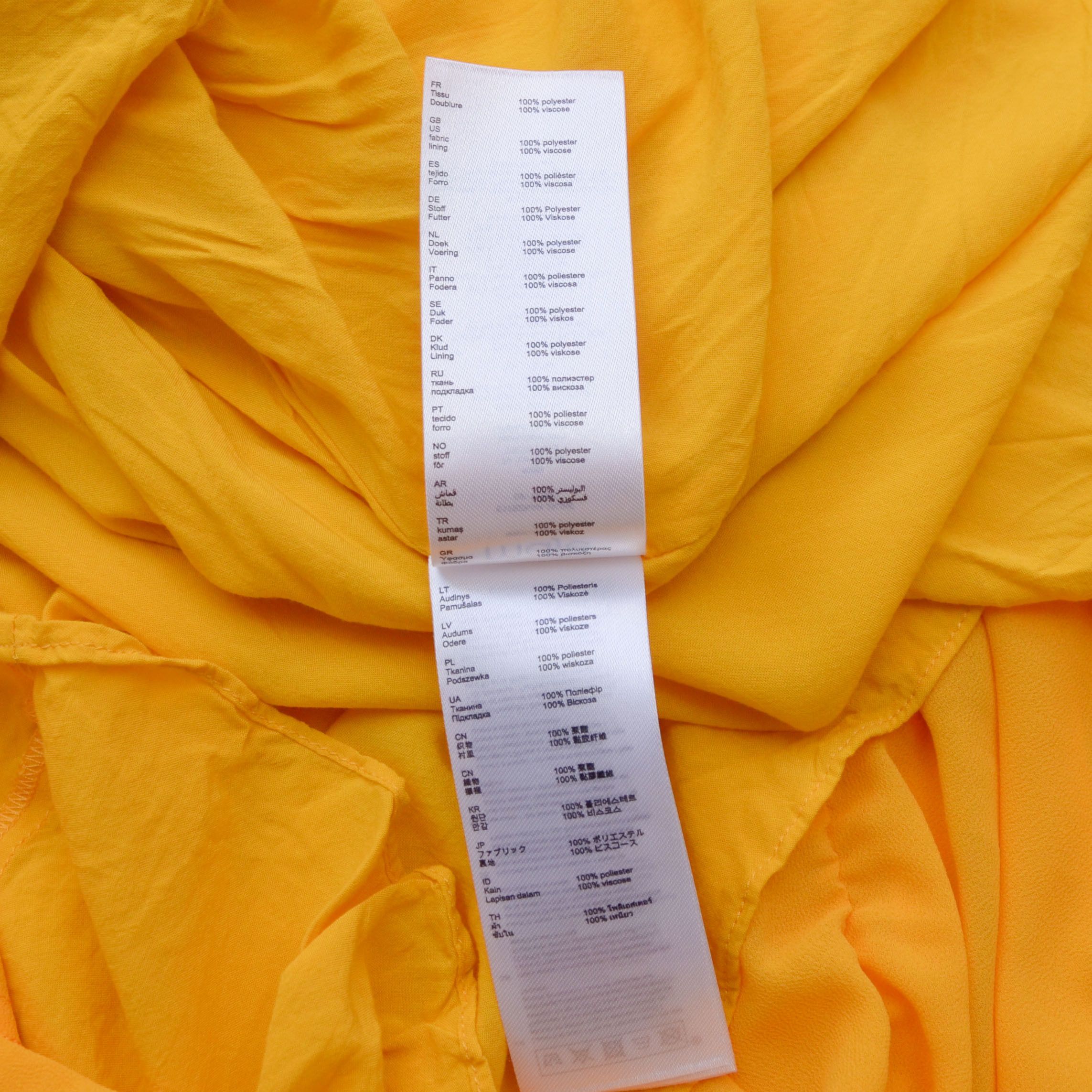 Maje Luxury Maje Rachelli Soild Yellow Crepe De Chine Maxi Dress Size XS / US 0-2 / IT 36-38 - 10 Thumbnail