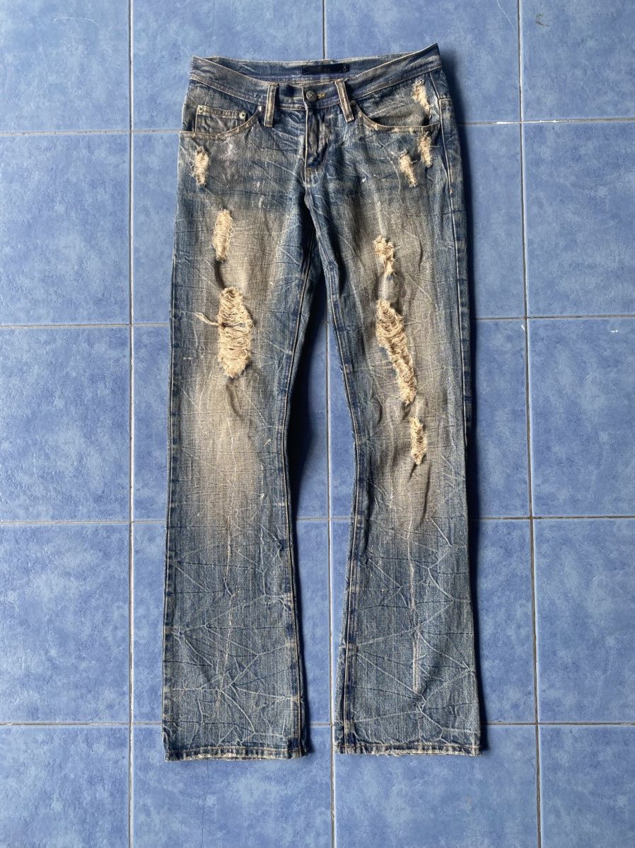 If Six Was Nine Midas Glitter Paint Splatter Flared Denim Size US 30 / EU 46 - 1 Thumbnail