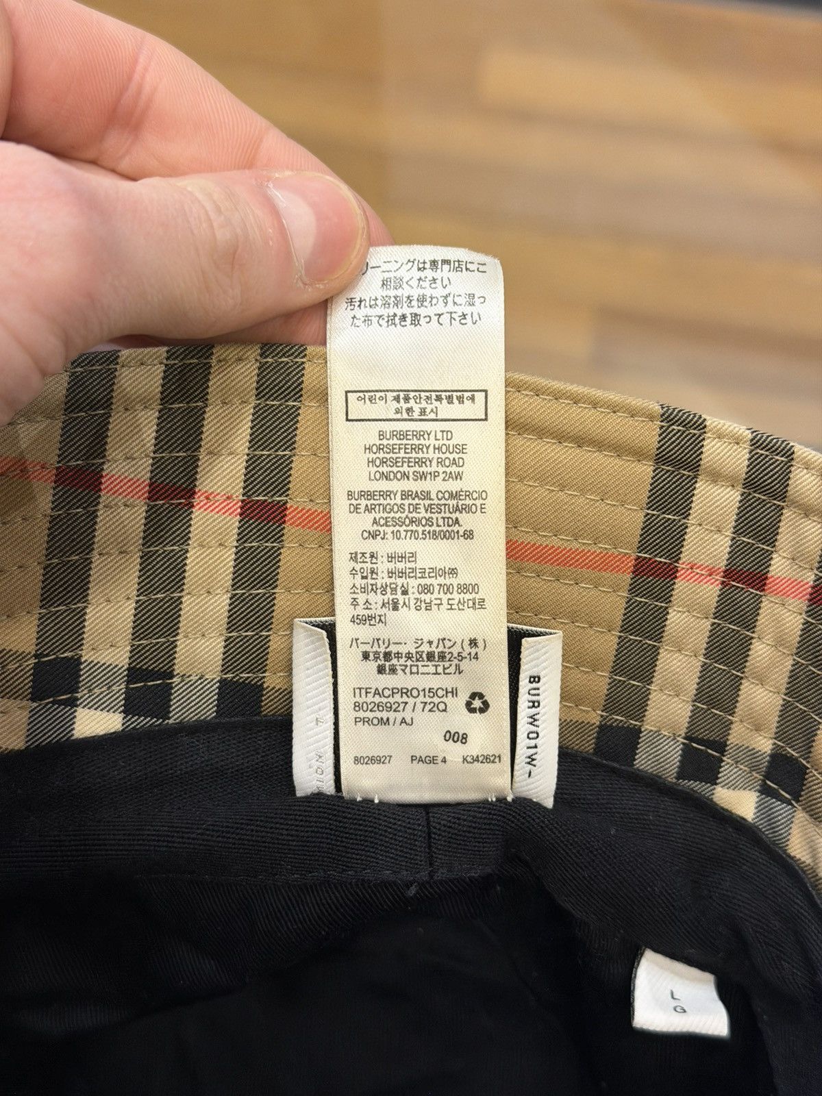 Burberry Burberry Checkered Bucked Hat - Beige Size ONE SIZE - 10 Thumbnail