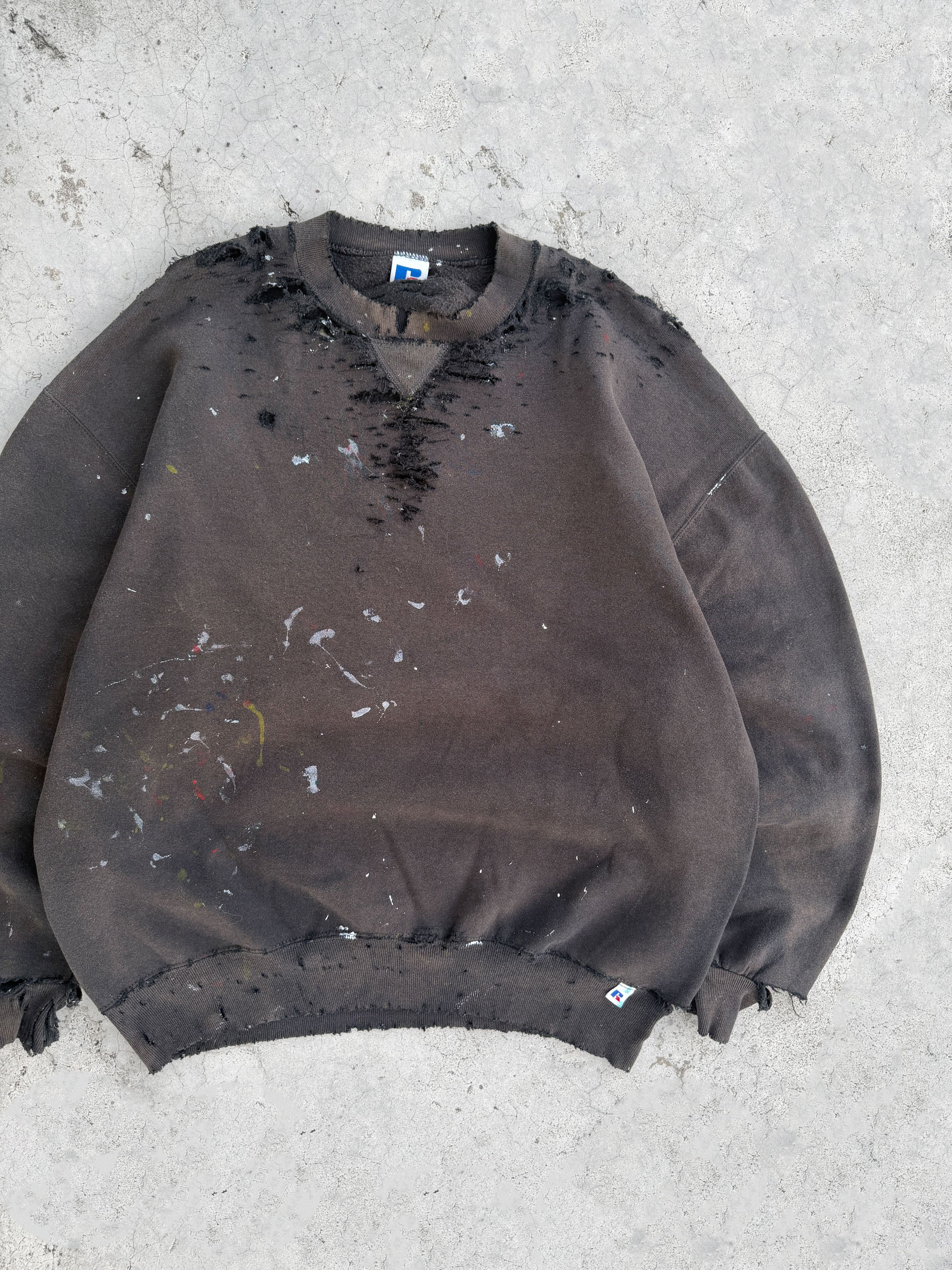 Vintage 90s Thrashed Distressed & Faded Russell Sweatshir ERD Grunge Size US XL / EU 56 / 4 - 6 Thumbnail