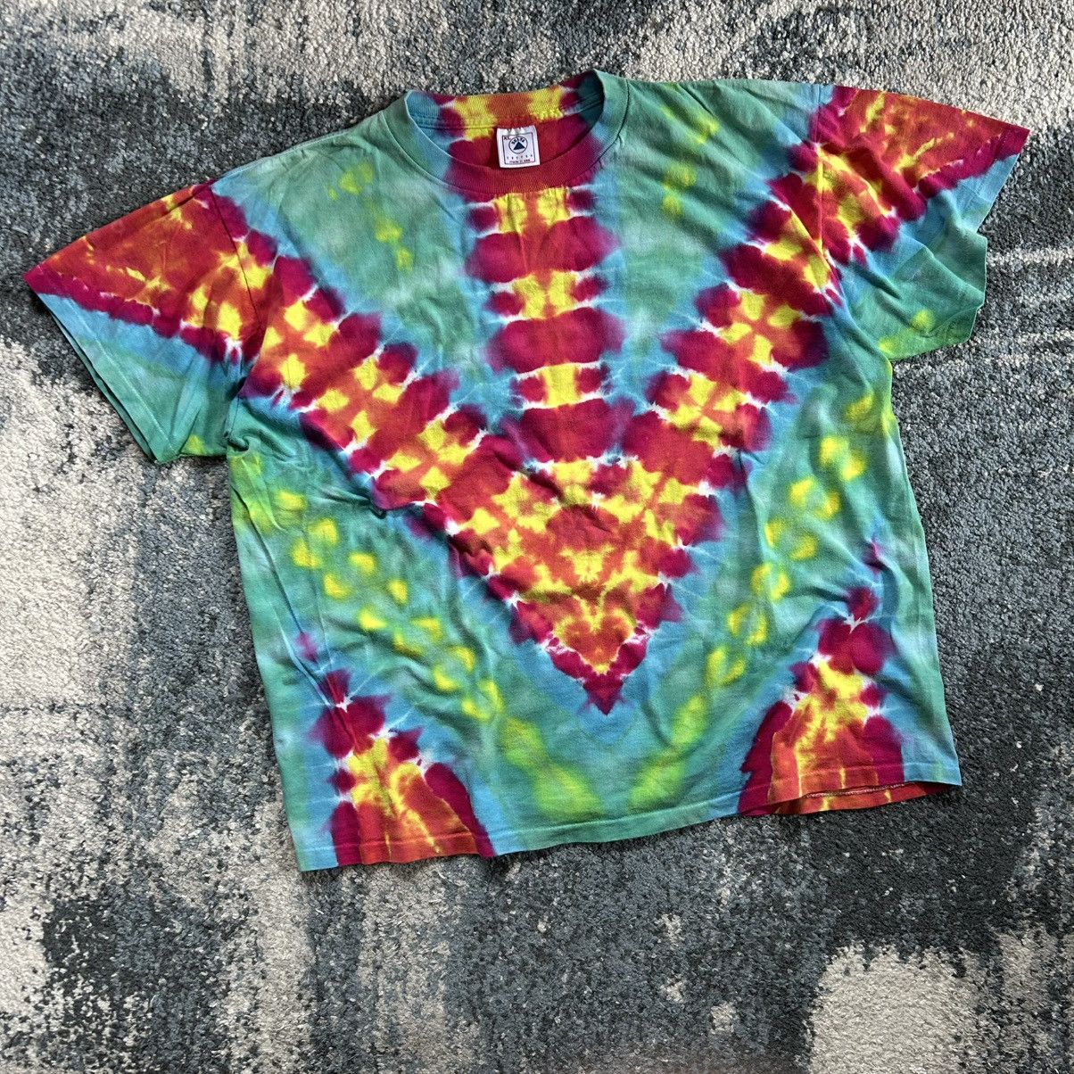 Delta 90s HEAVYWEiGHT SiNGLE STiTCH MADE in USA BRiGHT NEON TiEDYE Size US XL / EU 56 / 4 - 1 Thumbnail
