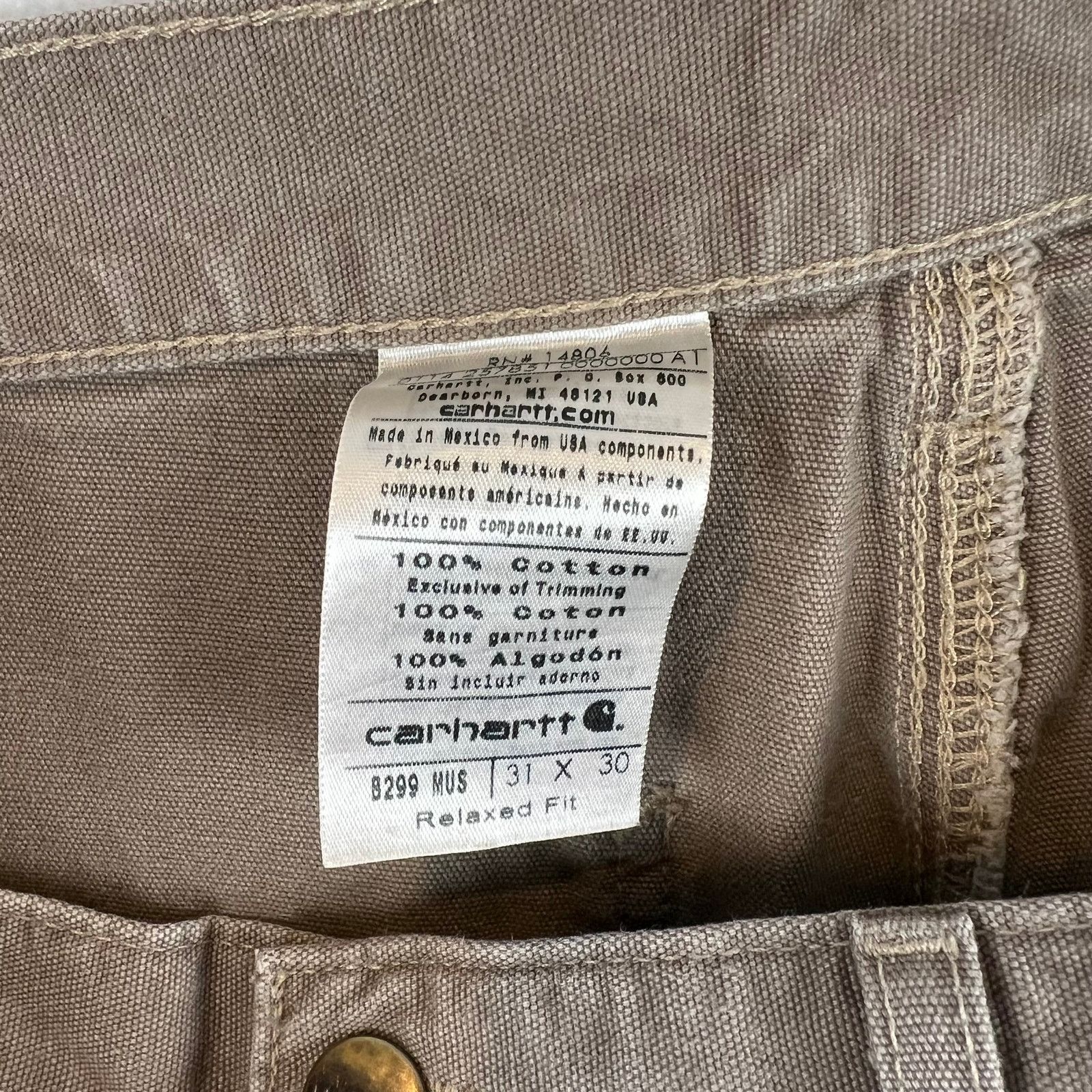 Carhartt Carhartt Pants Mens 31x32 Tan Relaxed Straight Leg Carpenter Size US 31 - 4 Thumbnail