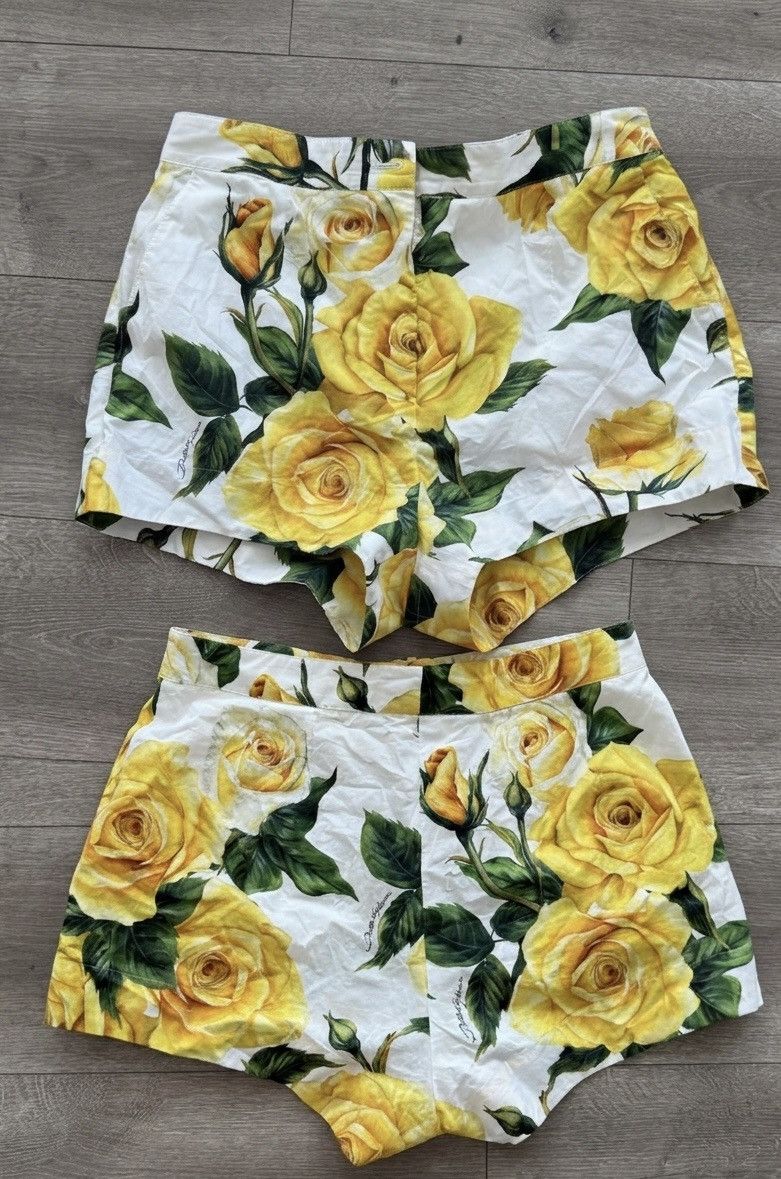 Dolce & Gabbana Dolce & Gabbana Yellow Rose Print size IT 46 Size 32" / US 10 / IT 46 - 1 Thumbnail