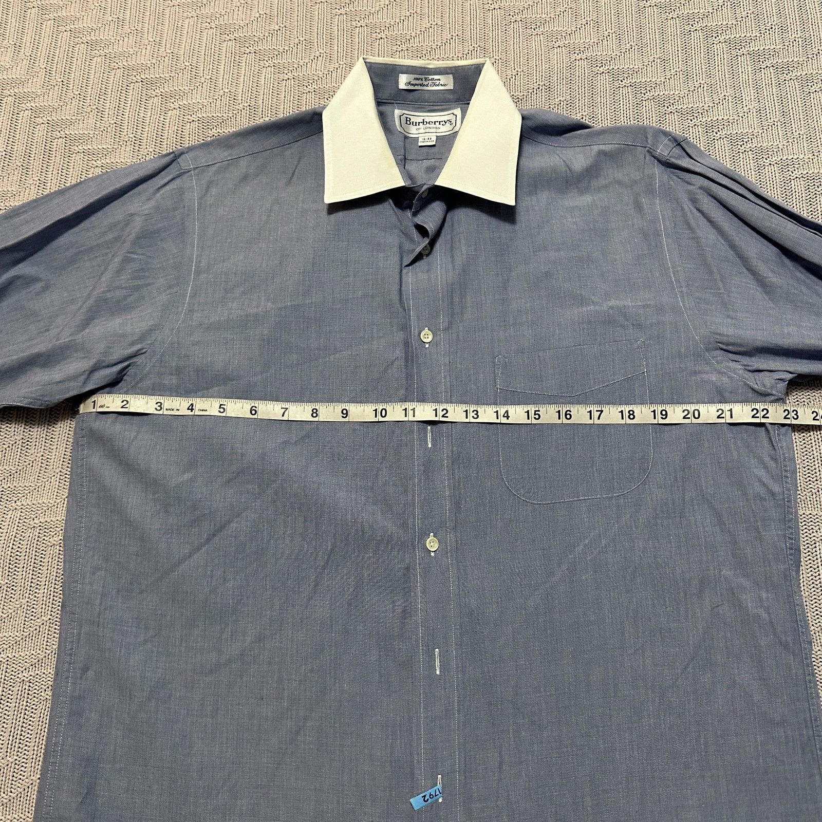 Burberry Vintage Burberry blue with white cuff and collar button down Size US L / EU 52-54 / 3 - 7 Thumbnail
