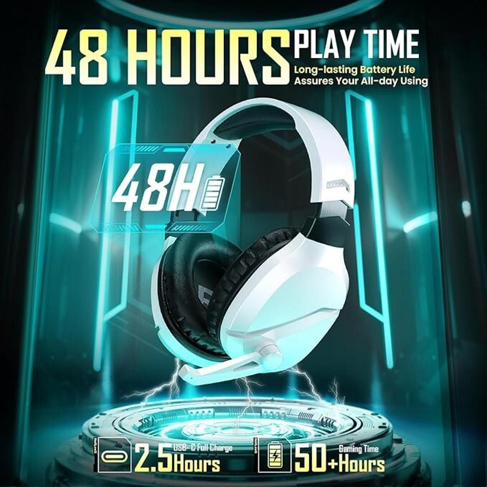 Other Wireless Gaming Headset w/ Noise Canceling for PS5 PC PS4 Size ONE SIZE - 7 Thumbnail