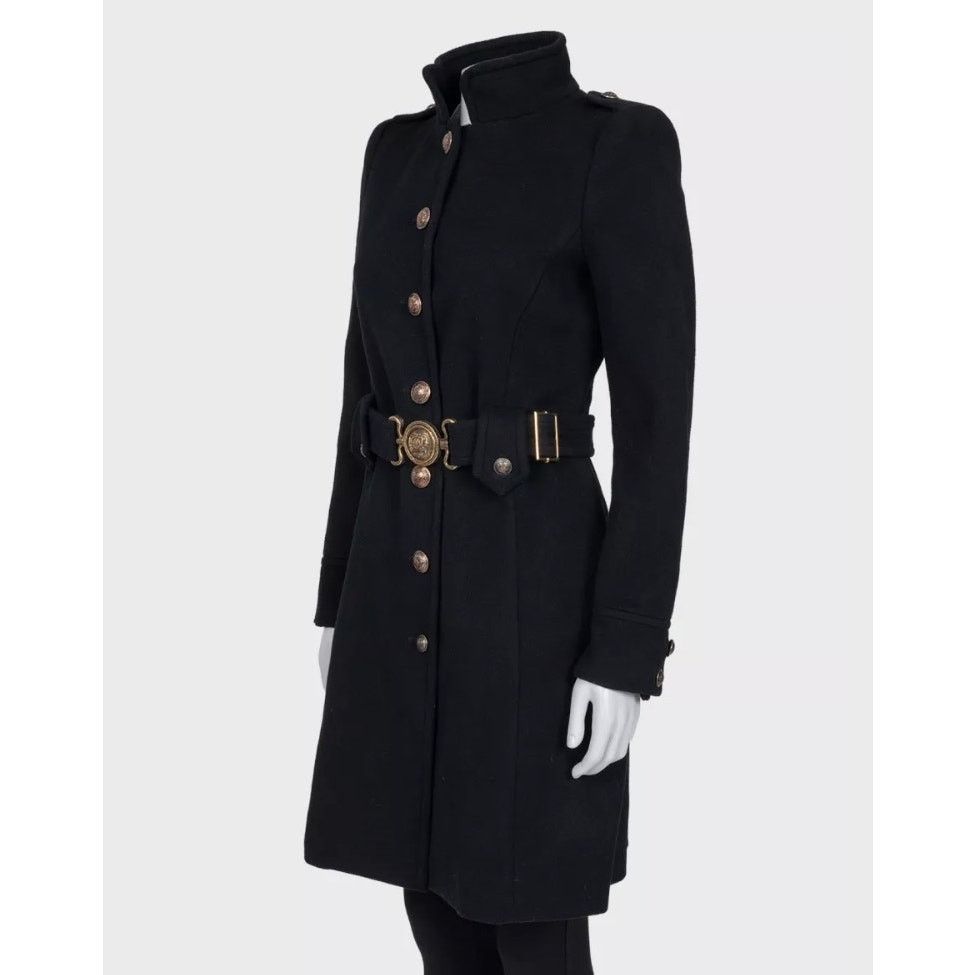 Roberto Cavalli Roberto Cavalli Black Wool & Cashmere Belted Coat Sz.40/ S Size S / US 4 / IT 40 - 2 Thumbnail