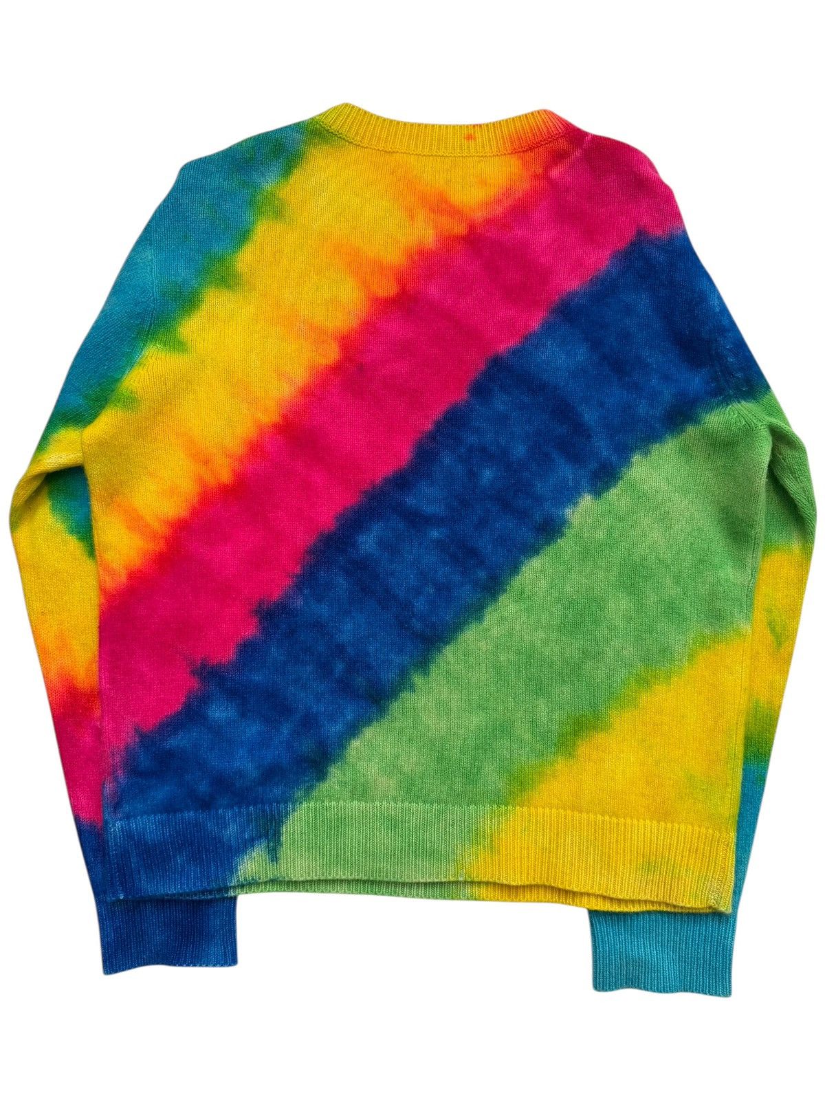 The Elder Statesman Cashmere Tie-dye Rainbow Gradient Knit Sweater Size US XL / EU 56 / 4 - 2 Thumbnail