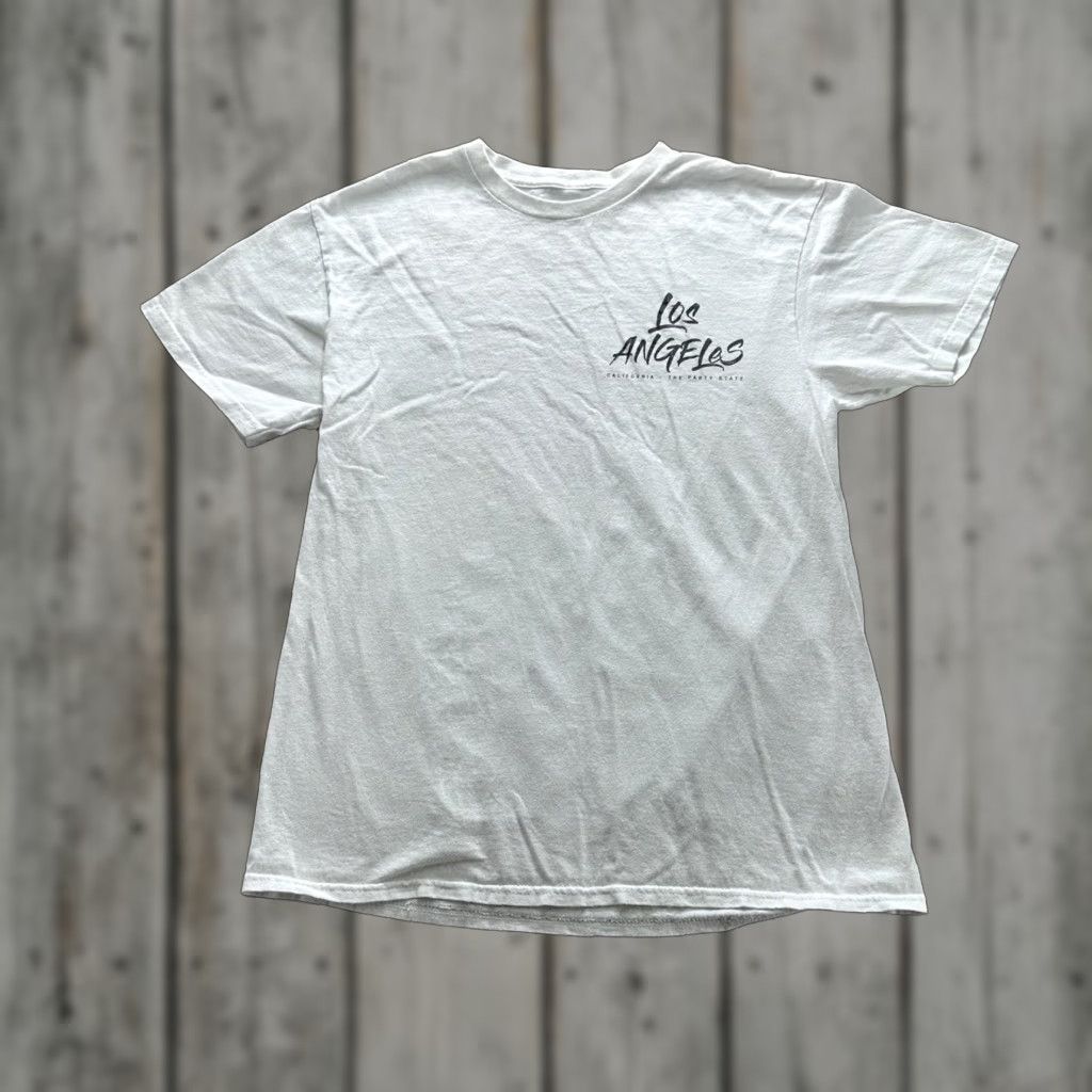 Vintage Los Angeles Shirt Mens Medium White California Party State Graphic Tee Cityscape Size US M / EU 48-50 / 2 - 1 Thumbnail