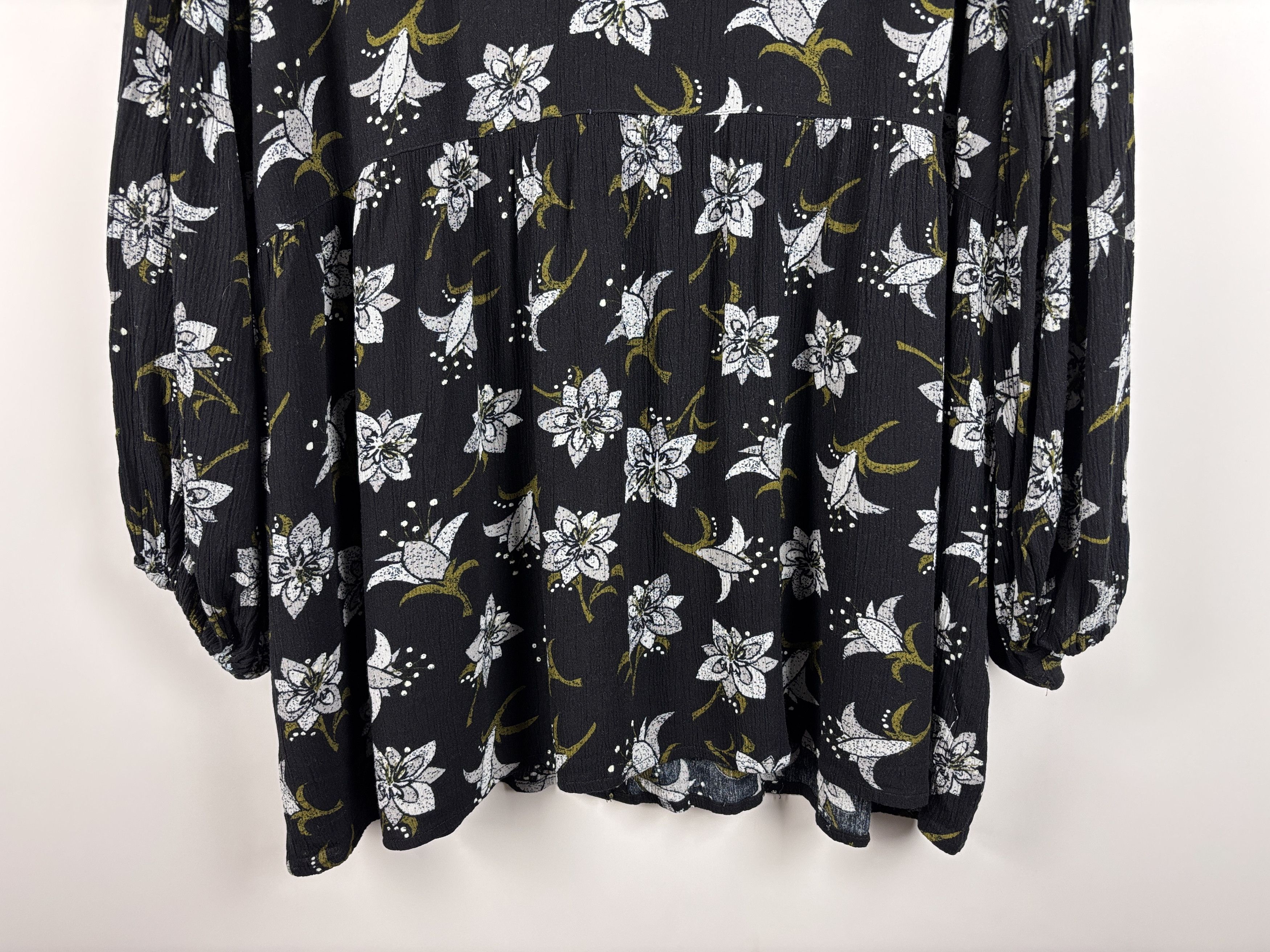 Gudrun Sjoden Gudrun Sjoden Tunic Babydoll Floral Shirt Dress Black Size L Size L / US 10 / IT 46 - 8 Thumbnail
