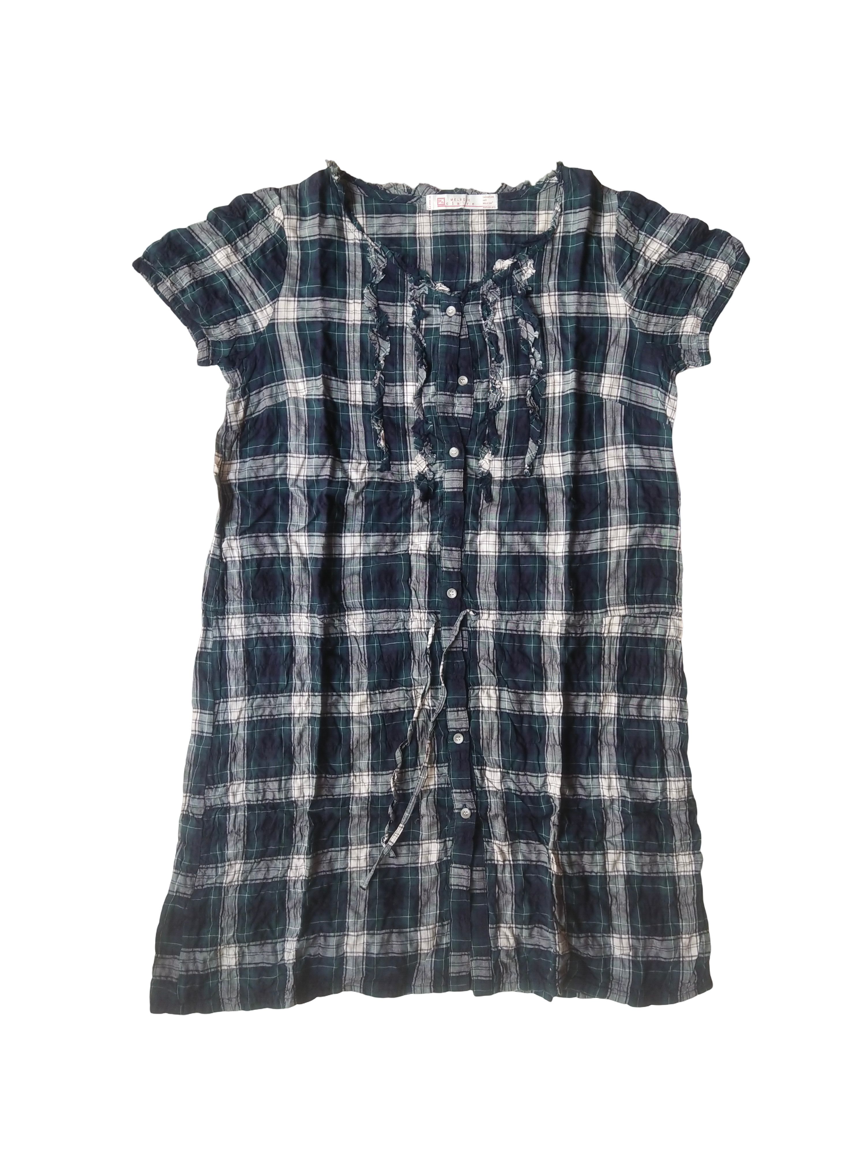 Beauty Beast Melrose Claire Japan Plaid Tunic Dress Raw Hem Mori Kei Size M / US 6-8 / IT 42-44 - 1 Thumbnail
