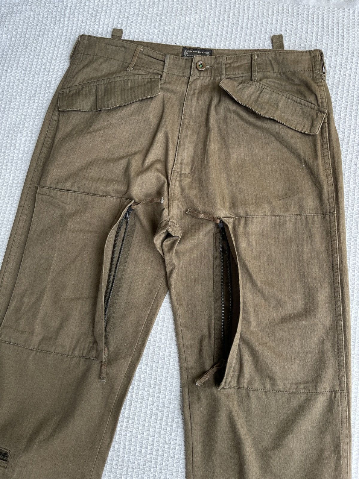 Vintage’90s🔥STUSSY WORLDWIDE🔥Zip Pocket Wide Leg Cargo Pants