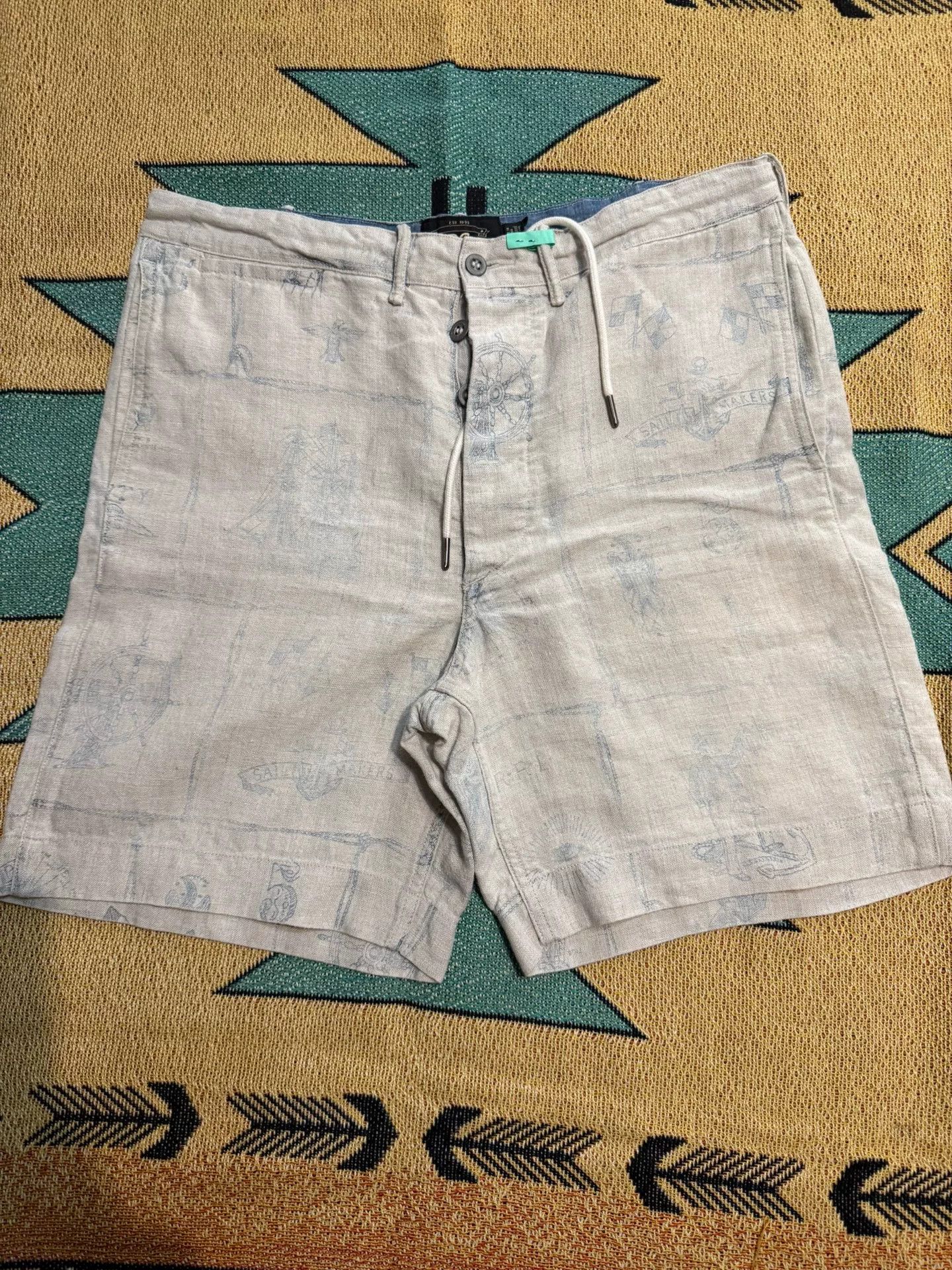 RRL Ralph Lauren RRL Nautical Series Linen Shorts Size US 32 / EU 48 - 1 Thumbnail