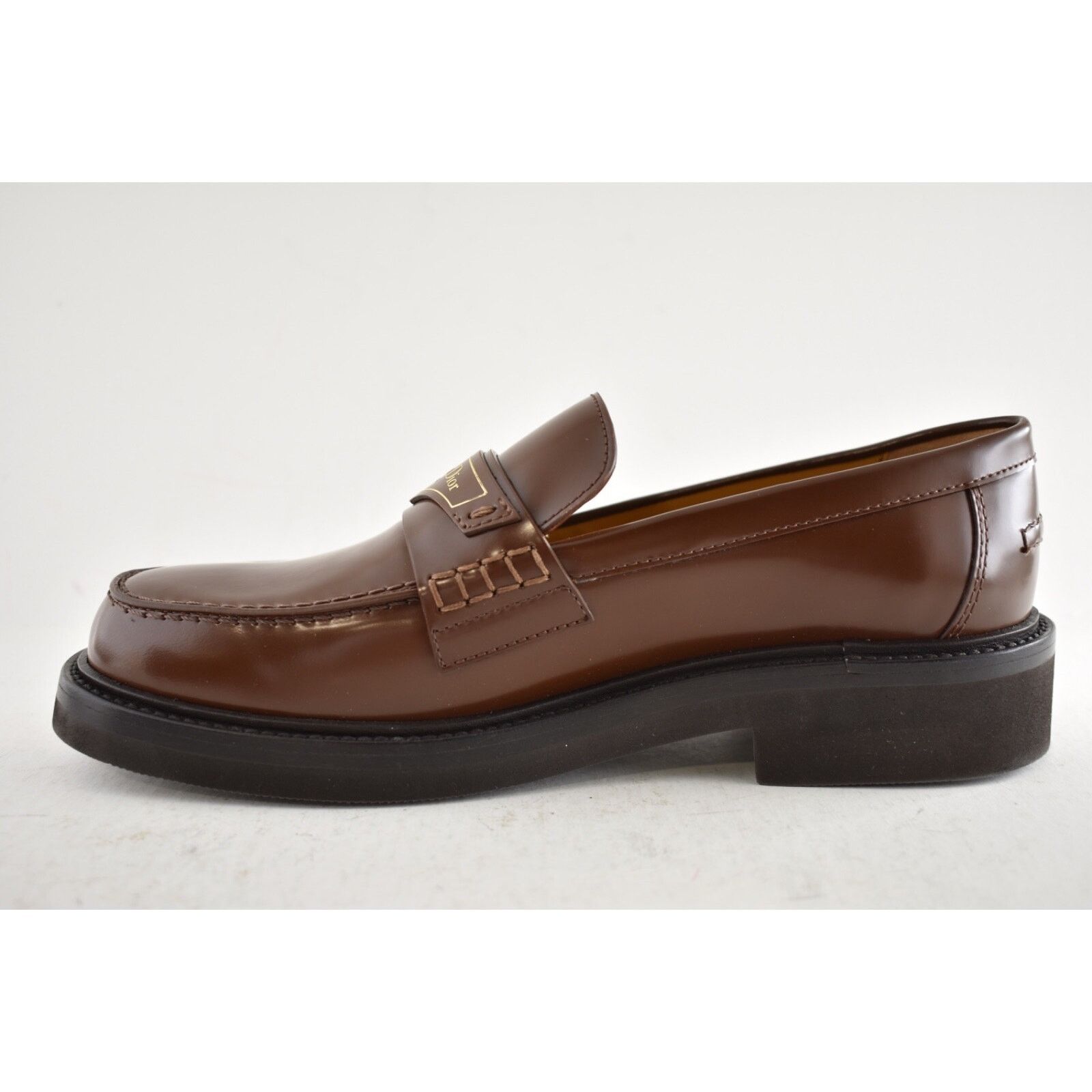 Dior Dior Boy Amber Brown Brushed Calfskin Leather Gold Logo Size US 9 / IT 39 - 9 Thumbnail