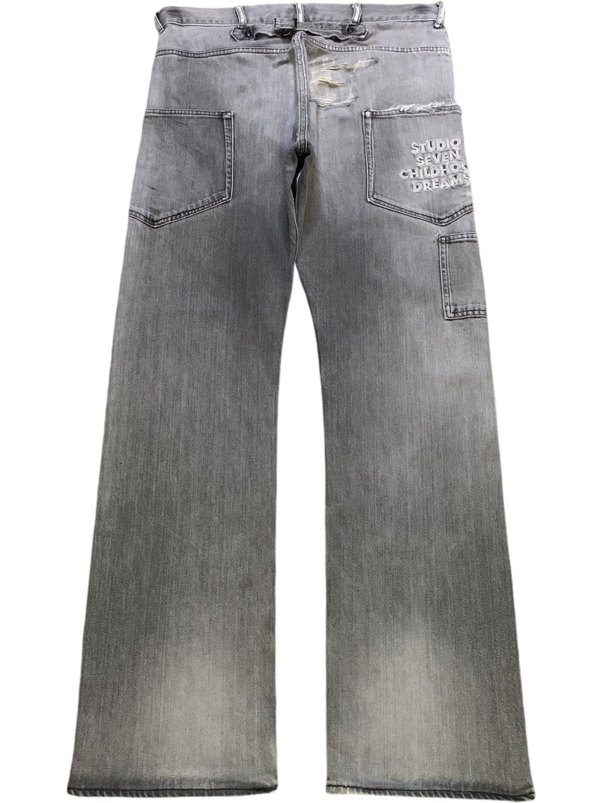 Japanese Brand Vintage Japanese Brand Buckle Back Cargo Baggy Jeans Size US 36 / EU 52 - 2 Thumbnail