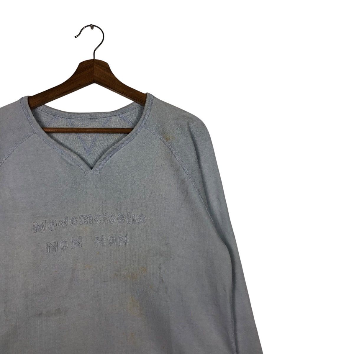 Issey Miyake 📌Baby Blue Vintage Sweatshirt Mademoiselle Non Non Big Logo Size US M / EU 48-50 / 2 - 7 Thumbnail