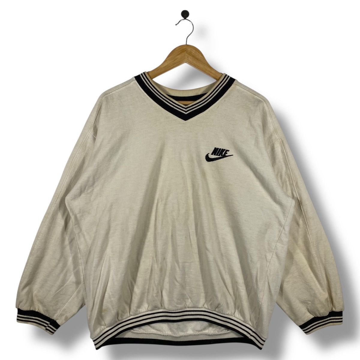 Nike Vintage 90's NIKE Swoosh Sweatshirt Pullover Size US L / EU 52-54 / 3 - 1 Thumbnail