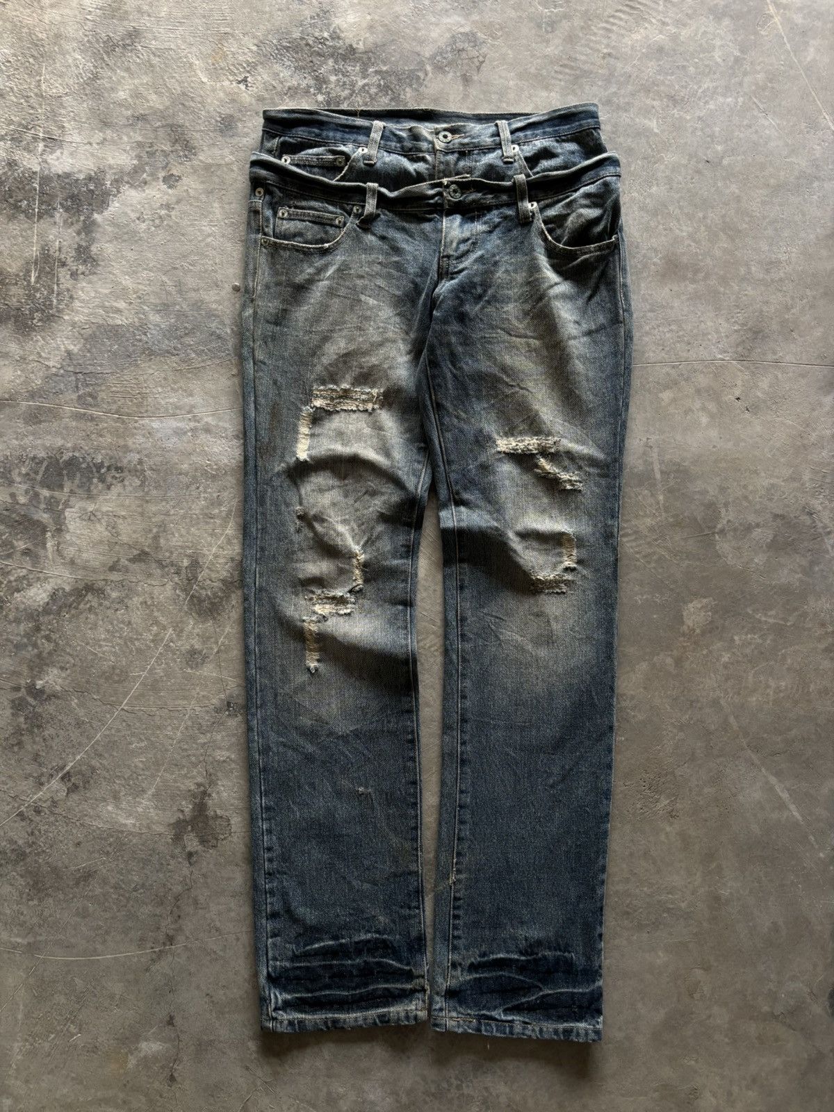 PPFM DOUBLE WAIST ZEROSAIL DISTRESSED JAPANESE BORO WASHED PUNK Size US 33 - 1 Thumbnail