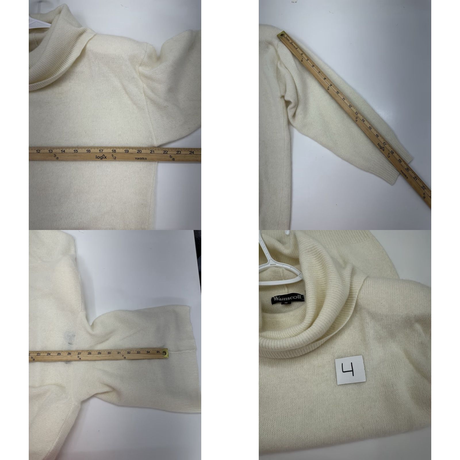 Vintage VINTAGE Wainscoll Womens Sweater Size Medium Cream Long Sleeve Turtleneck Knit Size M / US 6-8 / IT 42-44 - 8 Thumbnail