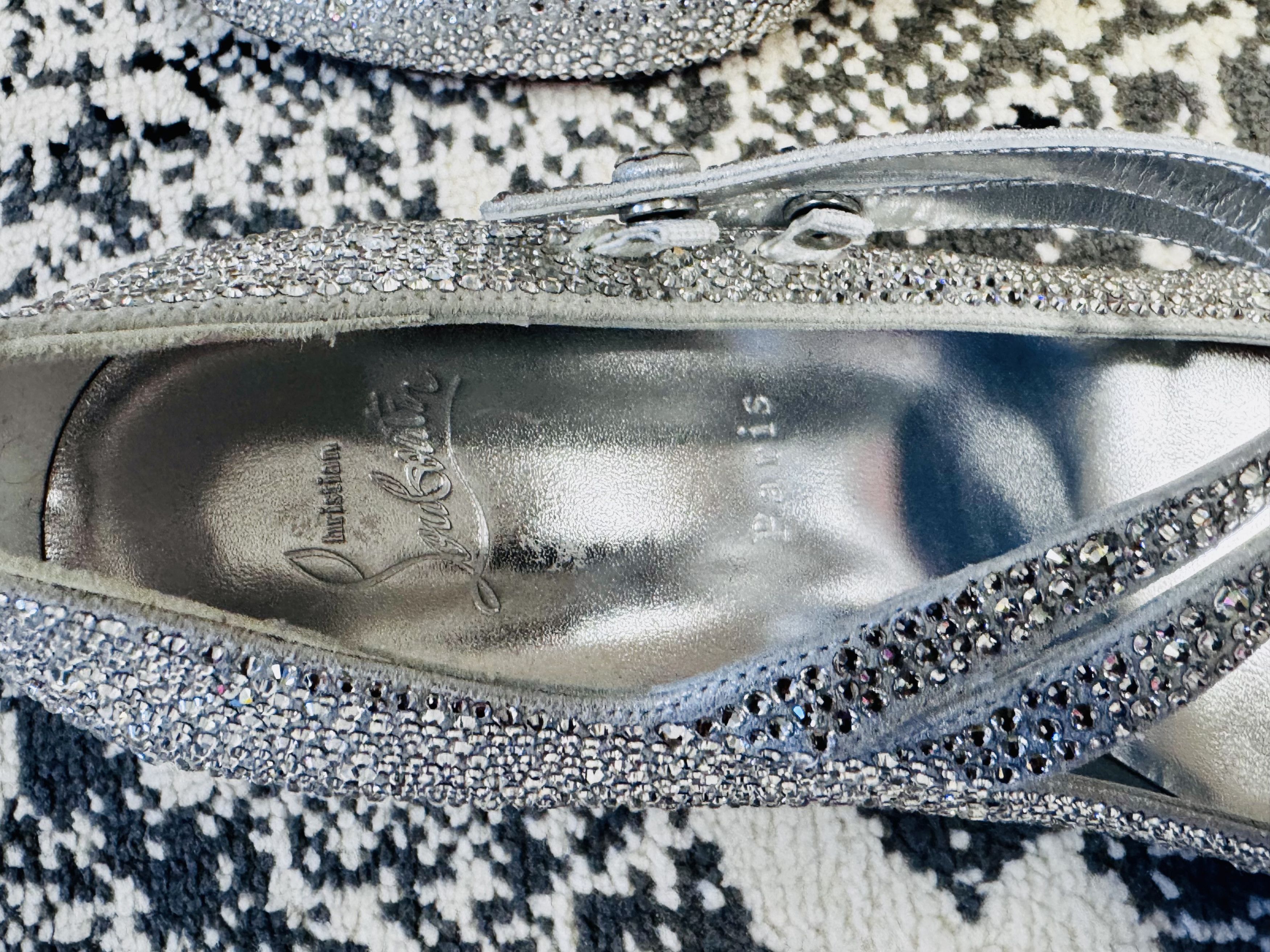 Christian Louboutin Christian Louboutin Silver Strass Mary Jane Heel US11 Size US 11 / IT 41 - 5 Thumbnail