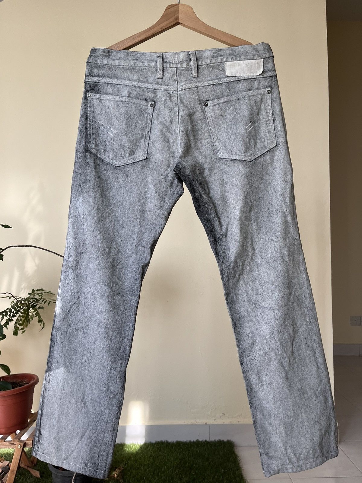 Neil Barrett 💥 Neil Barret Waxed Coated Denim Size 33" - 2 Thumbnail