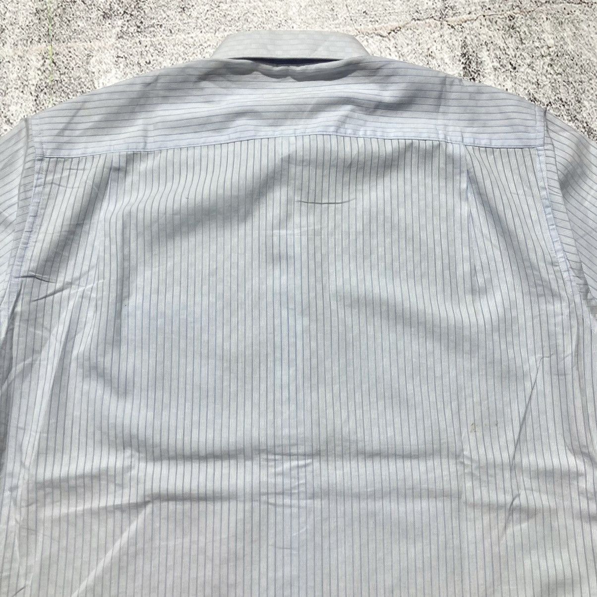 Givenchy 1990s Vintage Givenchy Men Stripe Pocket Shirt Blue Luxury Size US XL / EU 56 / 4 - 11 Thumbnail